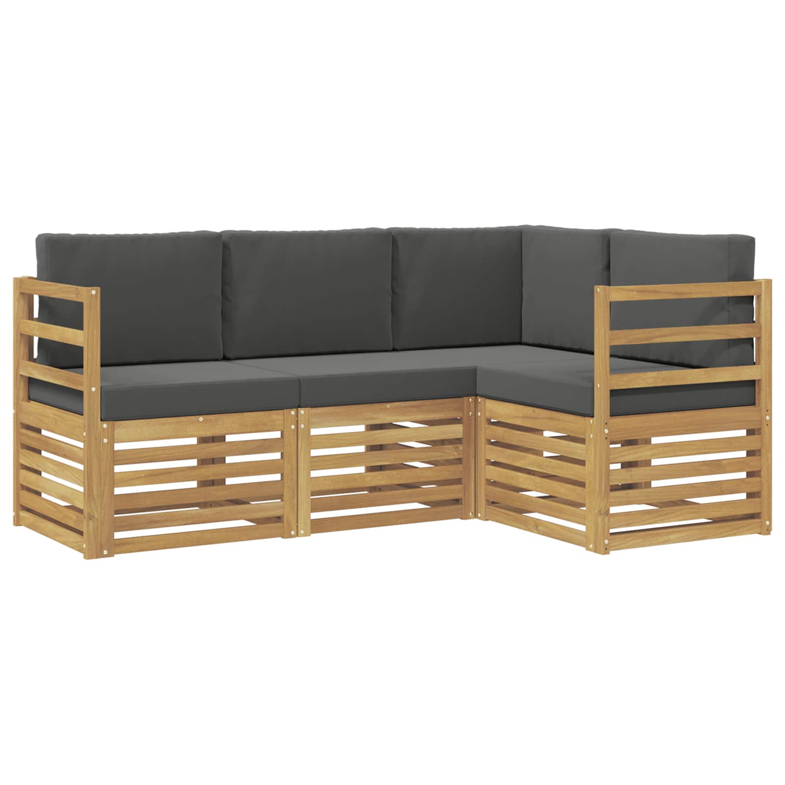 Σετ Καναπέ 4 pcs Άσπρο και Ανθρακί 185,5 x 126,5 x 73 εκ - Pakobazaar