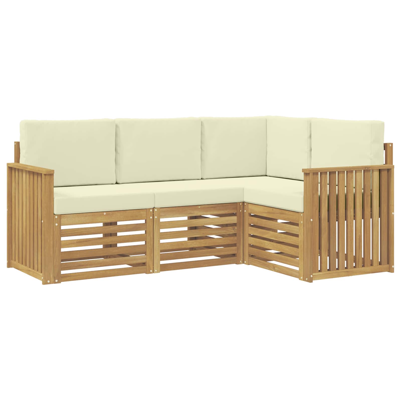 Σετ Καναπέ 4 pcs Λευκό και Κρεμ 187,5 x 128,5 x 73 εκ - Pakobazaar