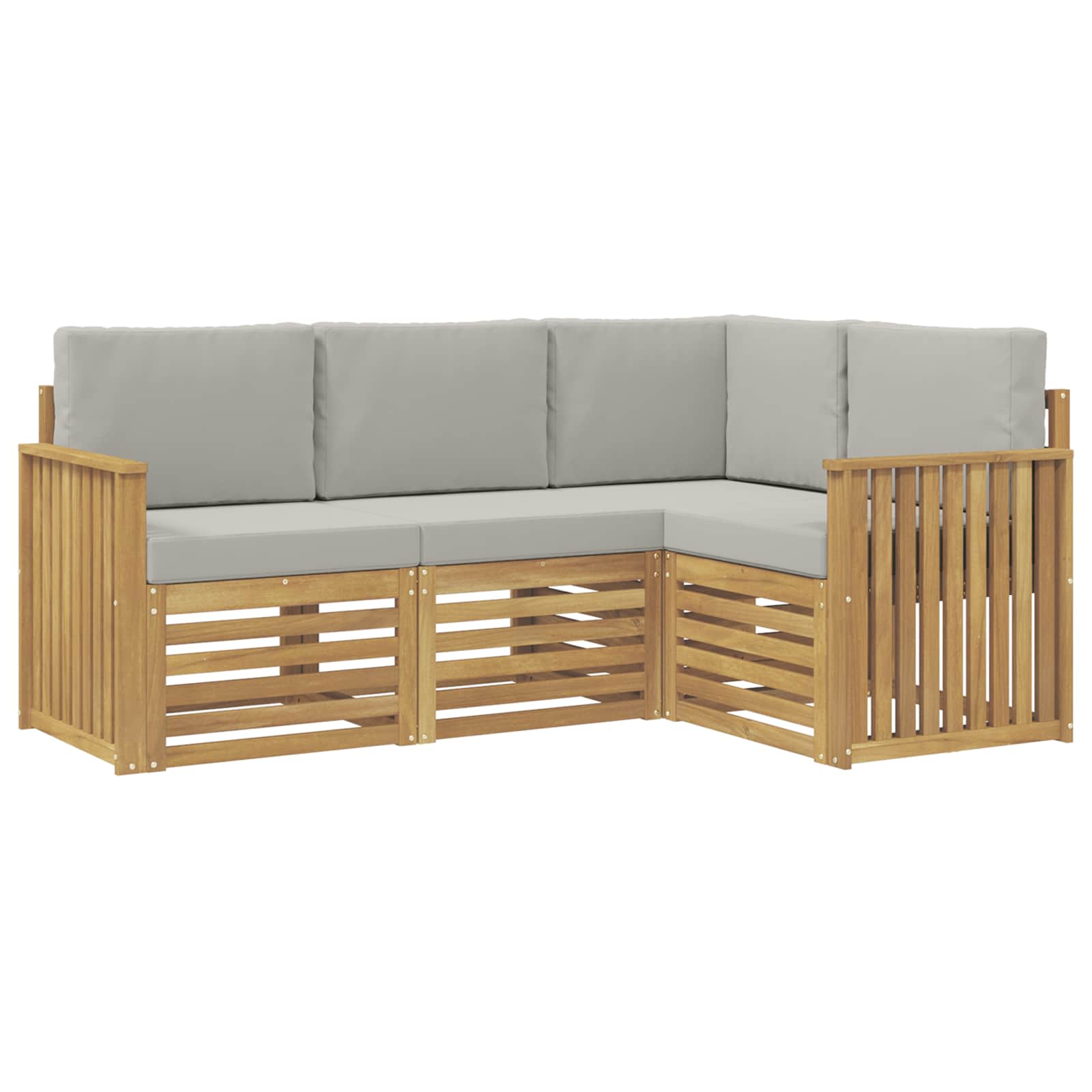 Σετ Καναπέ 4 pcs Λευκό και Ανοιχτό Γκρι 187,5 x 128,5 x 73 εκ - Pakobazaar