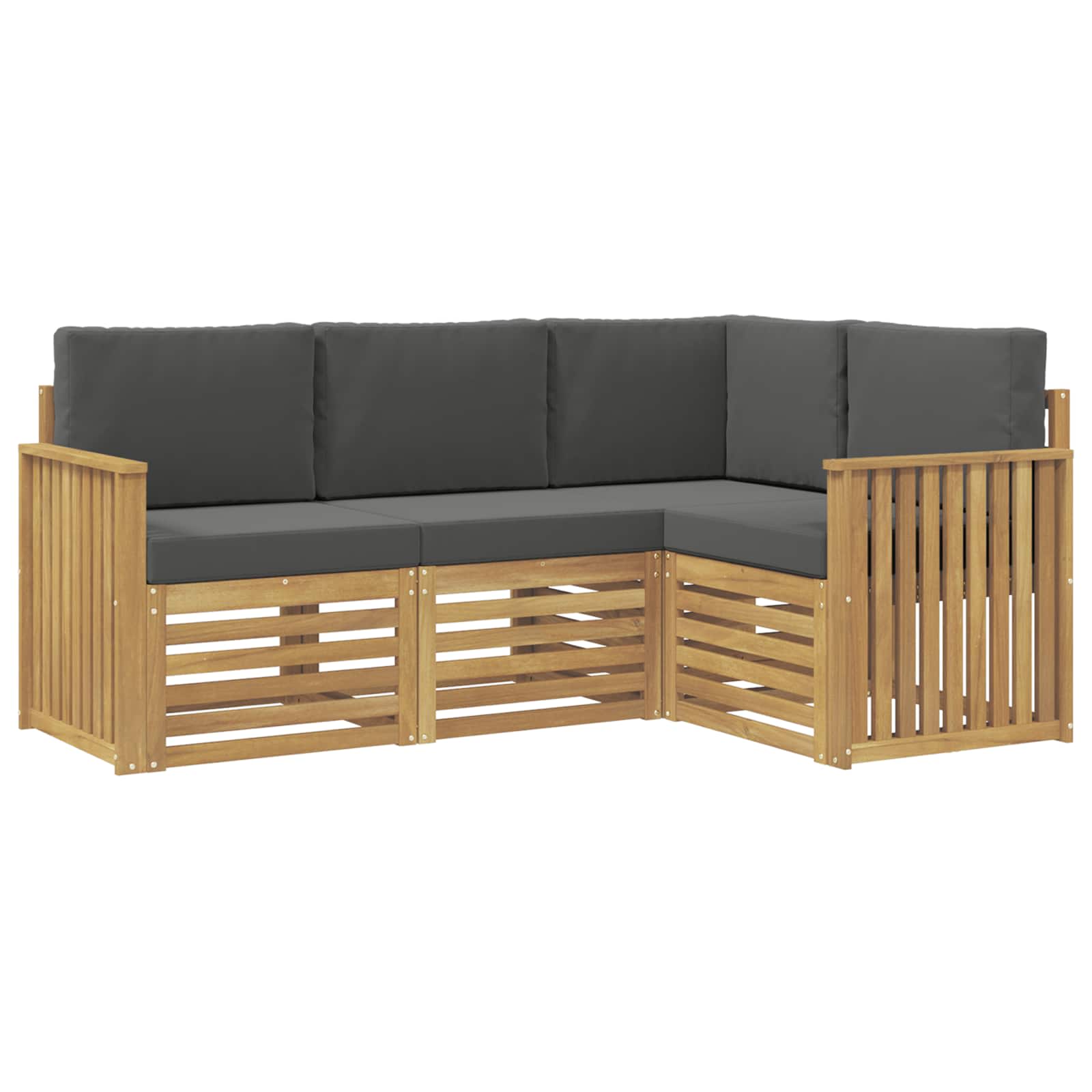 Σετ Καναπέ 4 pcs Άσπρο και Ανθρακί 187,5 x 128,5 x 73 εκ - Pakobazaar