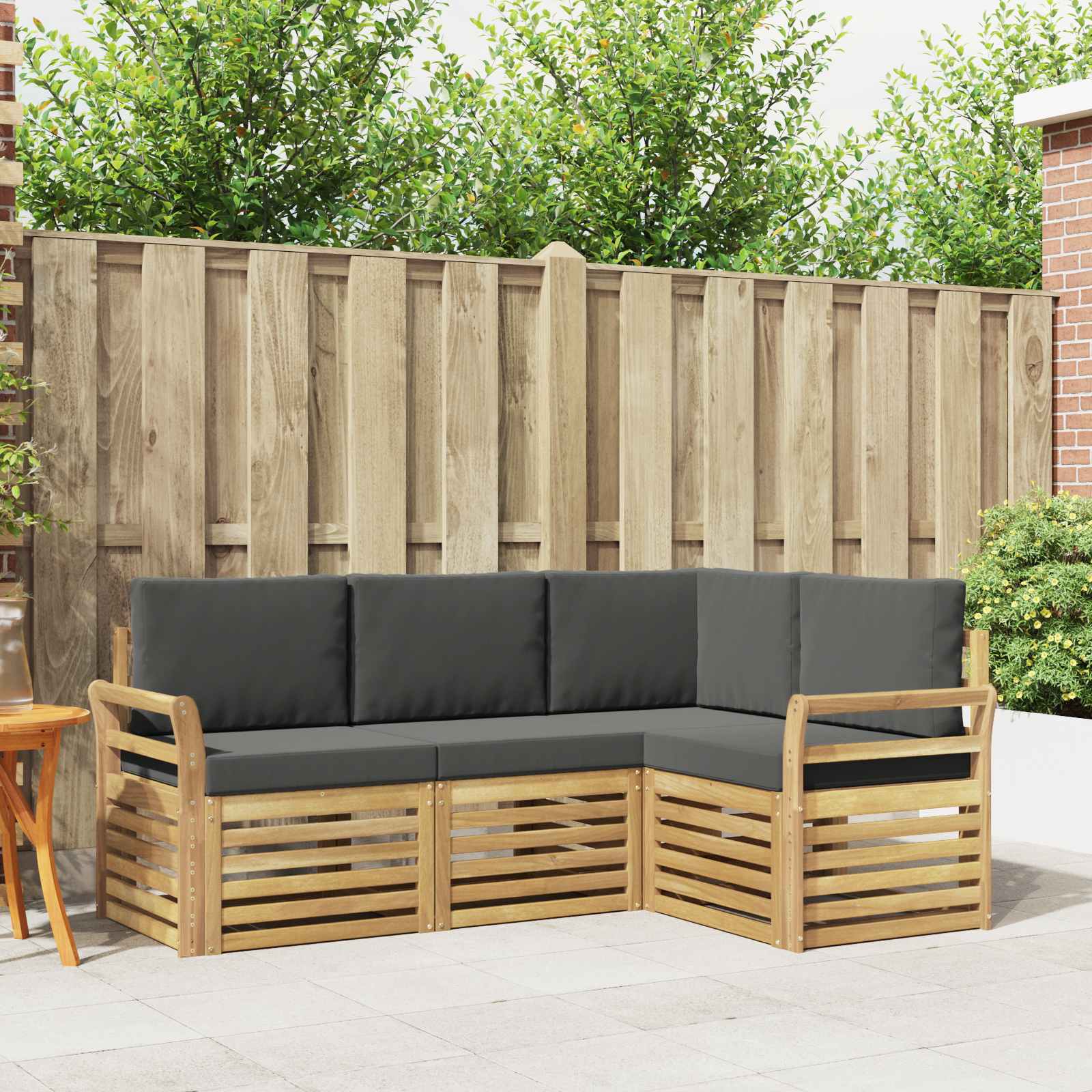 Σετ Καναπέ 4 pcs Άσπρο και Ανθρακί 190 x 130,5 x 73 εκ - Pakobazaar