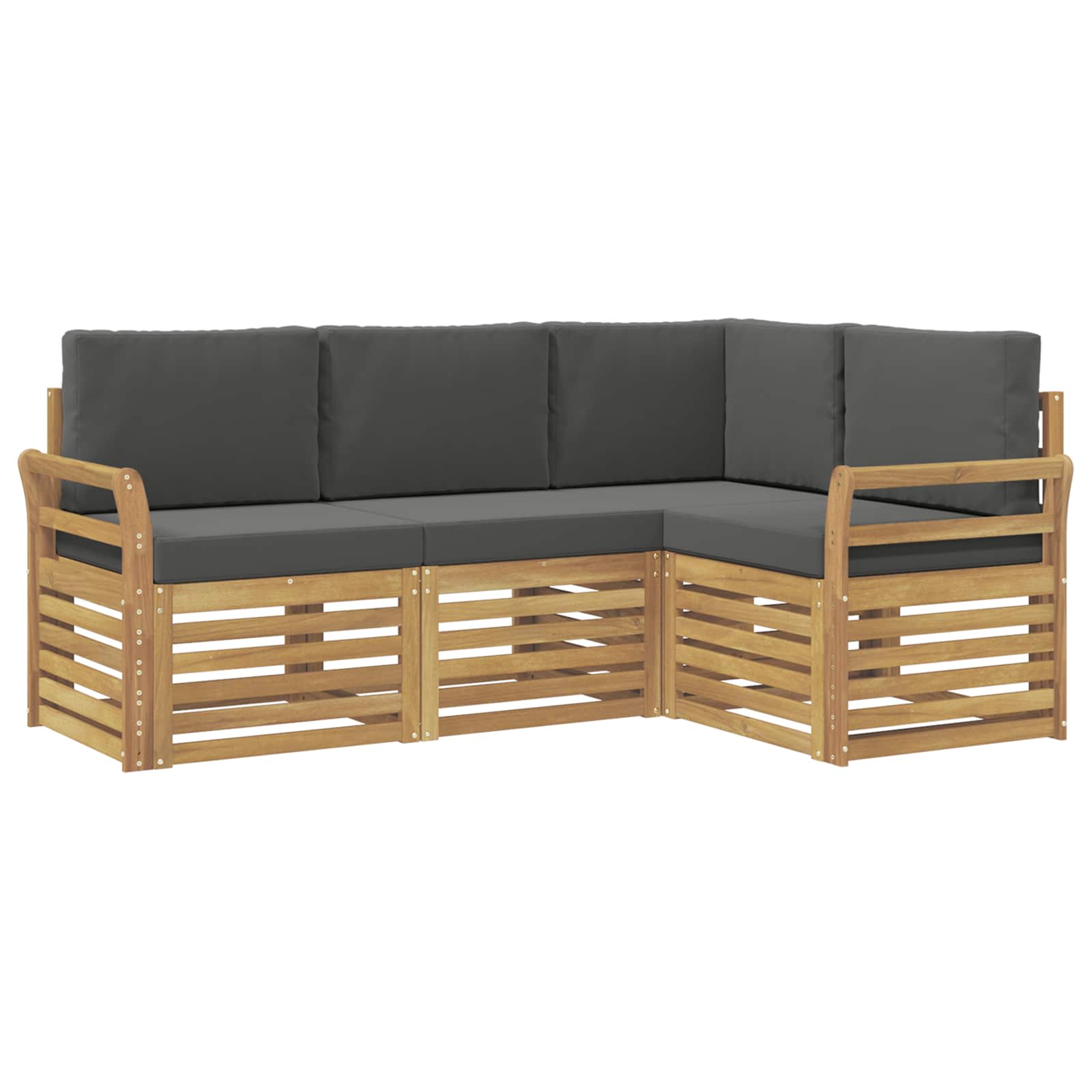 Σετ Καναπέ 4 pcs Άσπρο και Ανθρακί 190 x 130,5 x 73 εκ - Pakobazaar