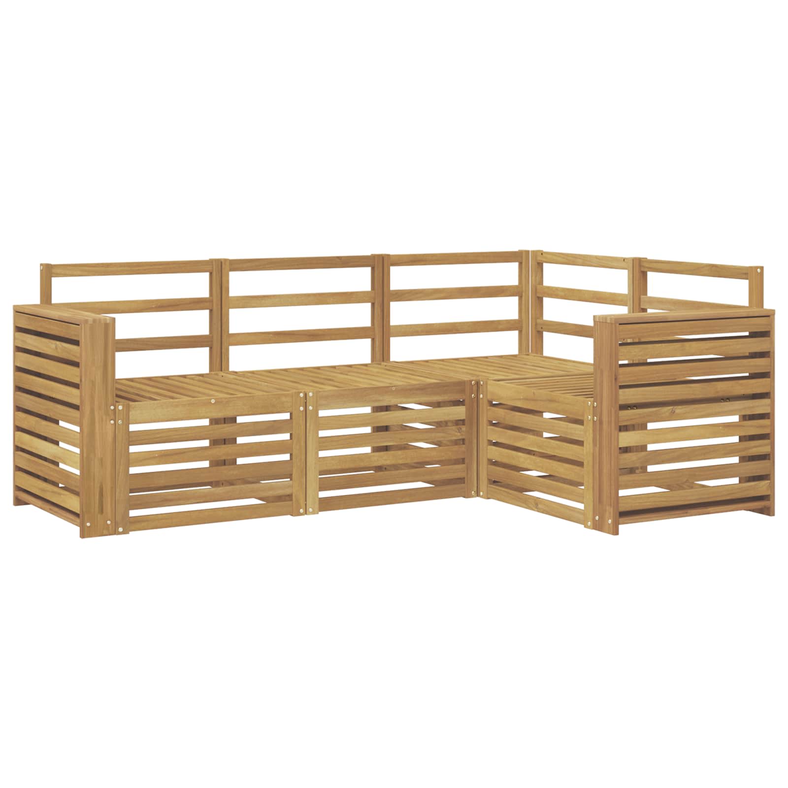 Σετ Καναπέ 4 pcs Λευκό 191 x 132,5 x 73 εκ Στερεό Ξύλο Ακακίας - Pakobazaar