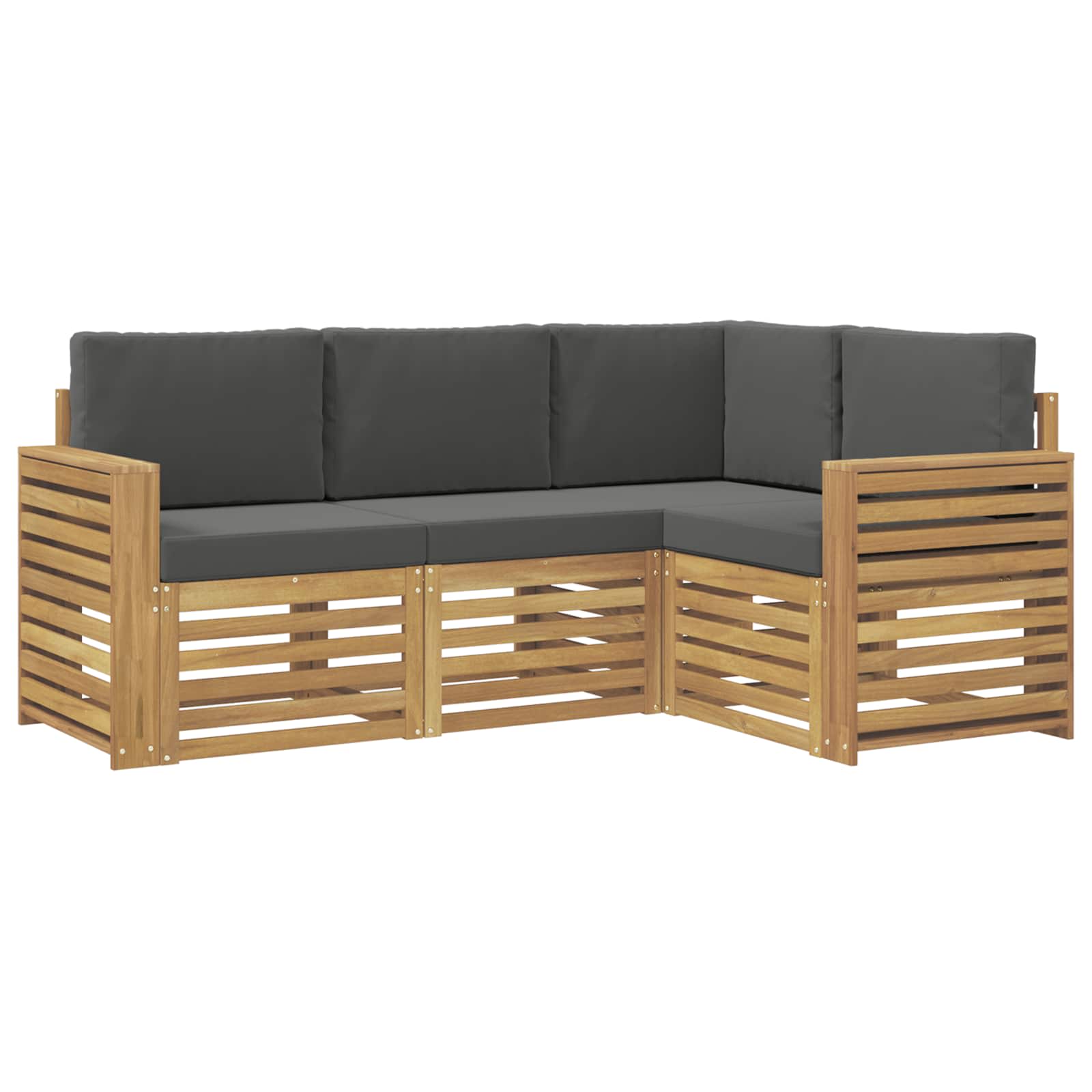 Σετ Καναπέ 4 pcs Άσπρο και Ανθρακί 191 x 132,5 x 73 εκ - Pakobazaar