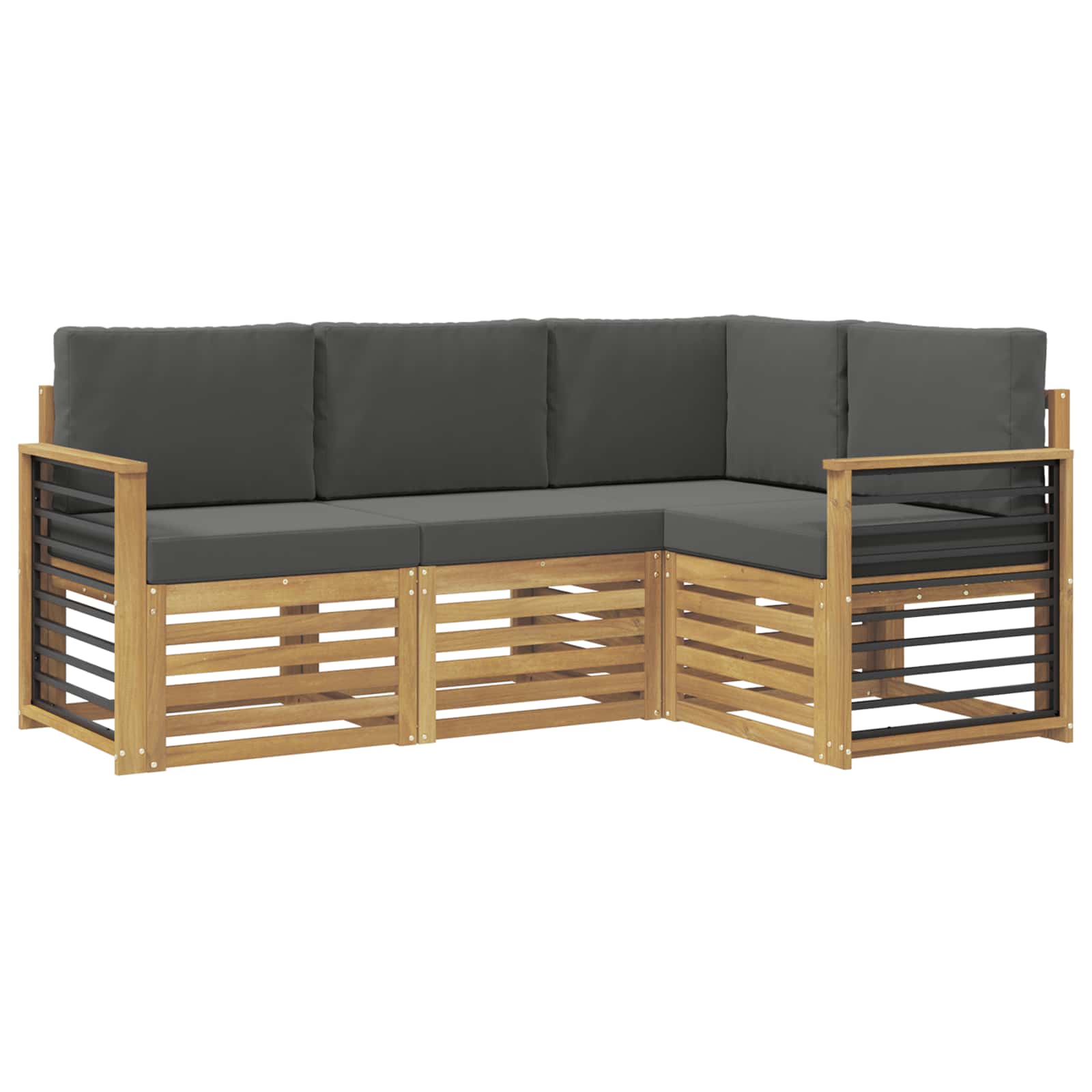 Σετ Καναπέ 4 pcs Άσπρο και Ανθρακί 187,5 x 128,5 x 73 εκ - Pakobazaar