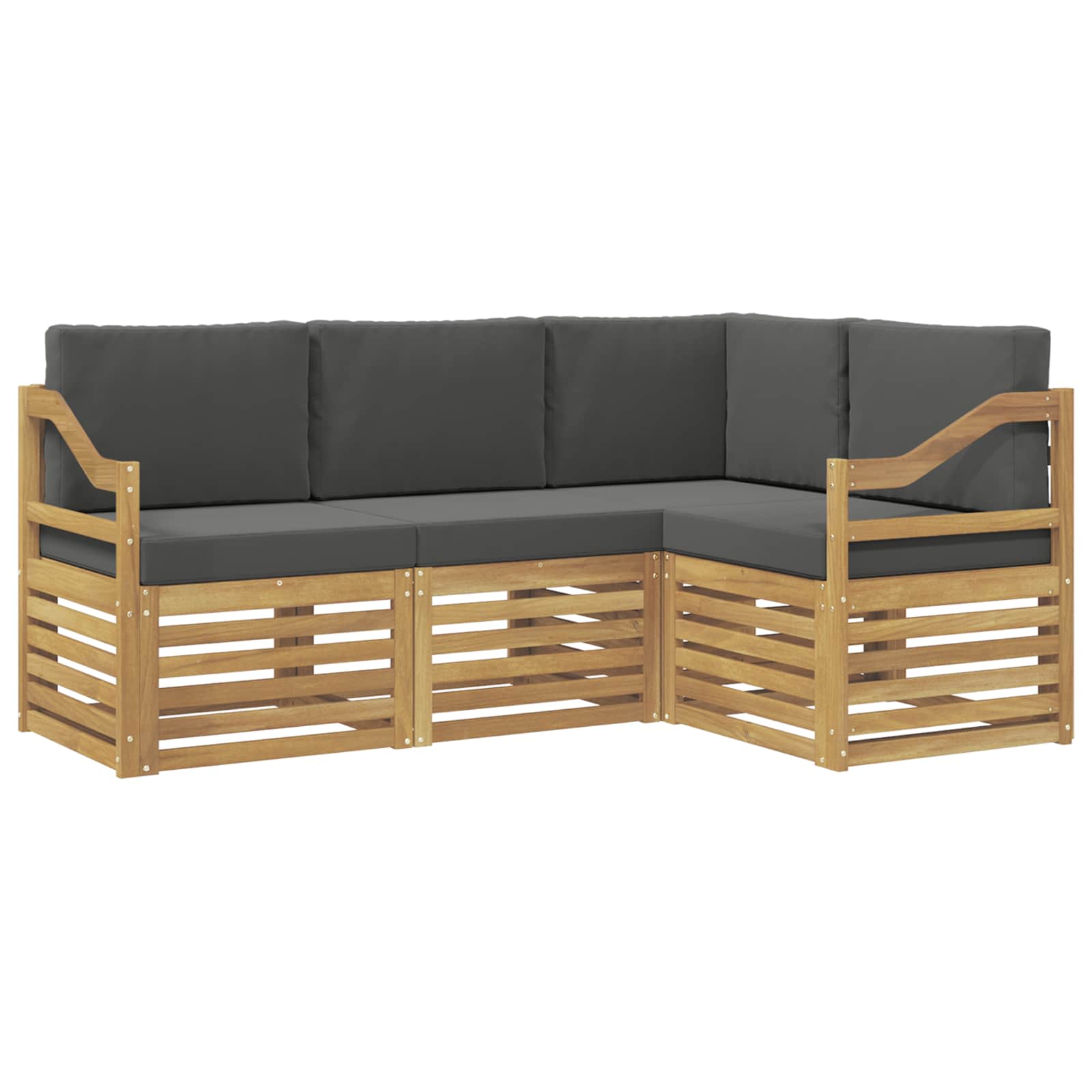 Σετ Καναπέ 4 pcs Άσπρο και Ανθρακί 185,5 x 126,5 x 73 εκ - Pakobazaar