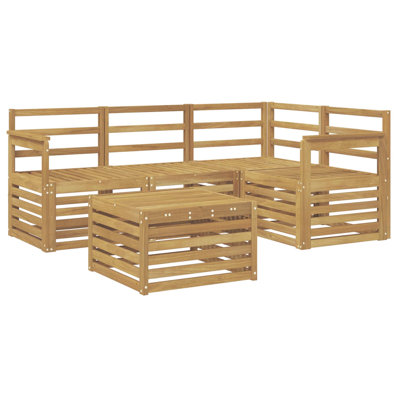 Σειρά Καναπέ Εξωτερικού 5 pcs Λευκό 59 x 59 x 37 εκ - Pakobazaar