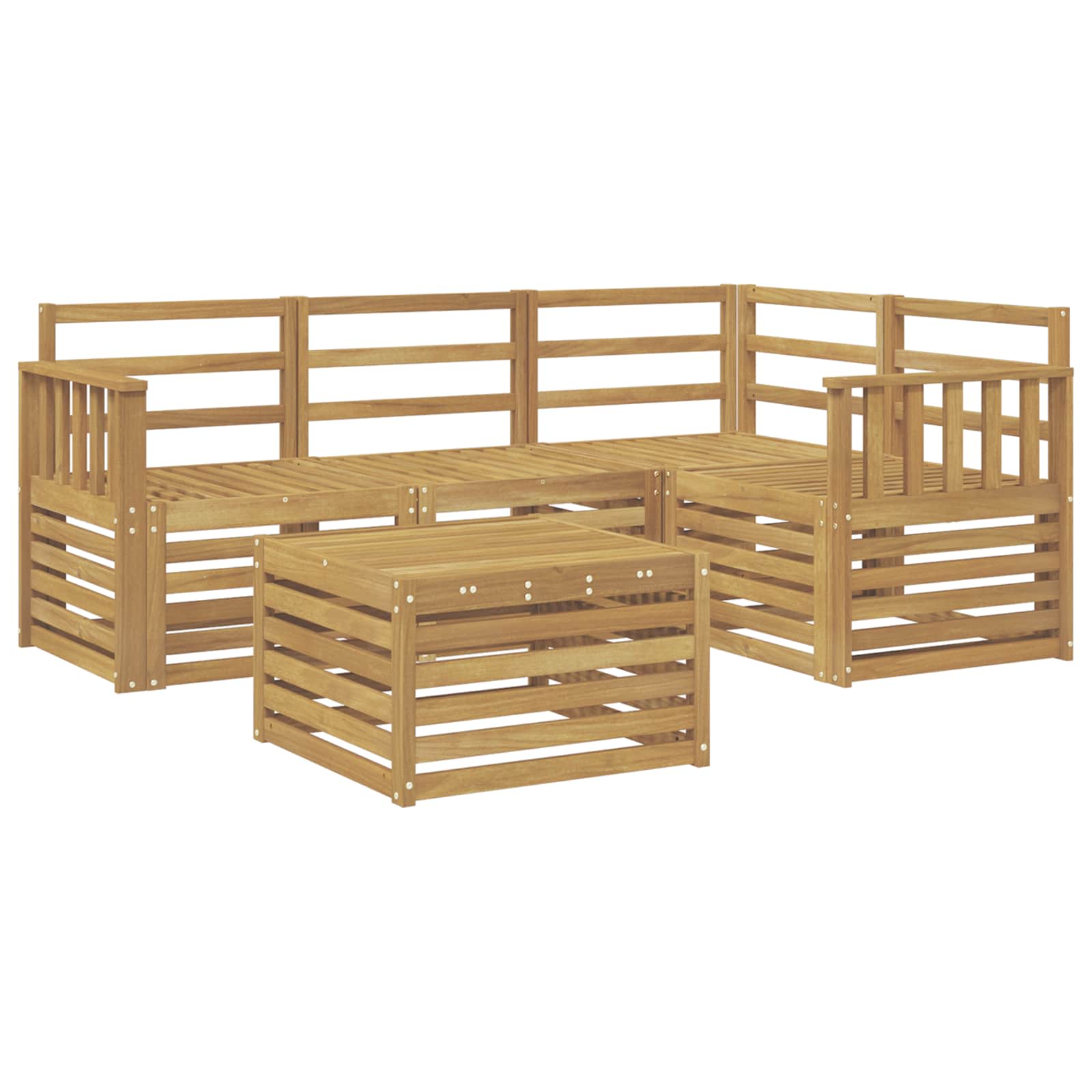 Σειρά Καναπέ Εξωτερικού 5 pcs Λευκό 59 x 59 x 37 εκ - Pakobazaar