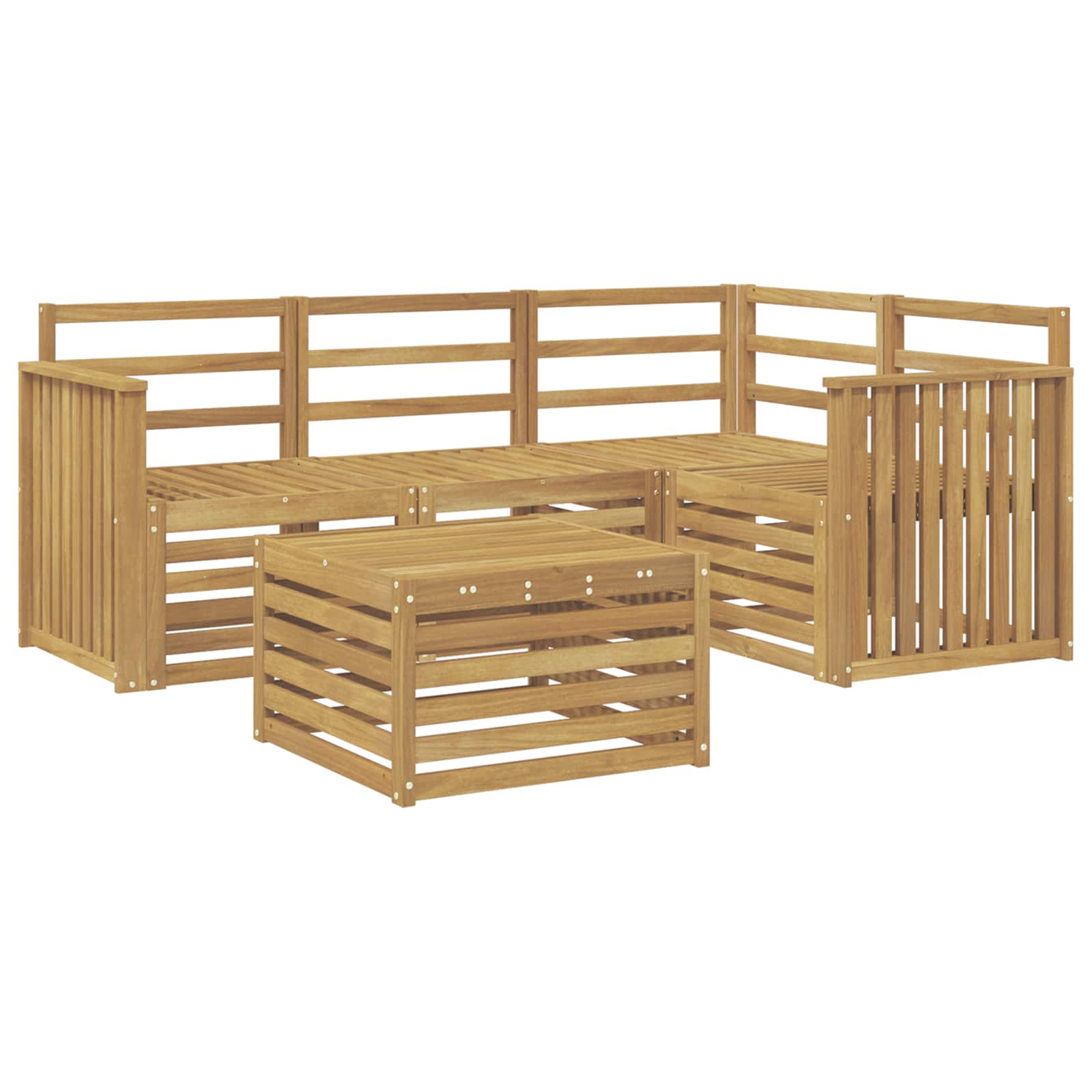 Σειρά Καναπέ Εξωτερικού 5 pcs Λευκό 59 x 59 x 37 εκ - Pakobazaar