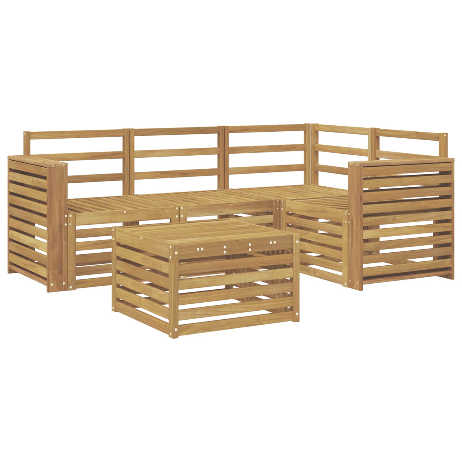 Σειρά Καναπέ Εξωτερικού 5 pcs Λευκό 59 x 59 x 37 εκ - Pakobazaar