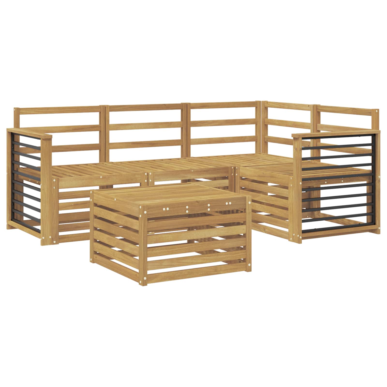 Σειρά Καναπέ Εξωτερικού 5 pcs Λευκό 59 x 59 x 37 εκ - Pakobazaar