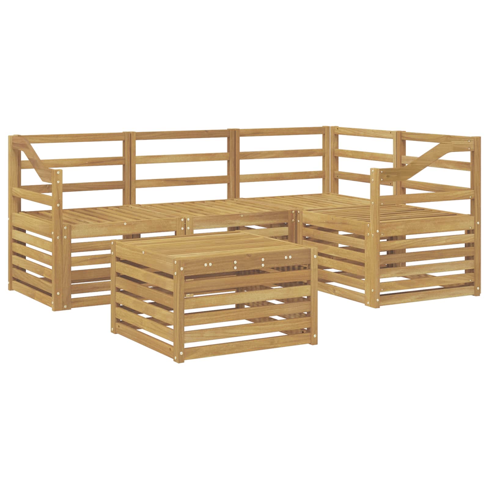 Σειρά Καναπέ Εξωτερικού 5 pcs Λευκό 59 x 59 x 37 εκ - Pakobazaar
