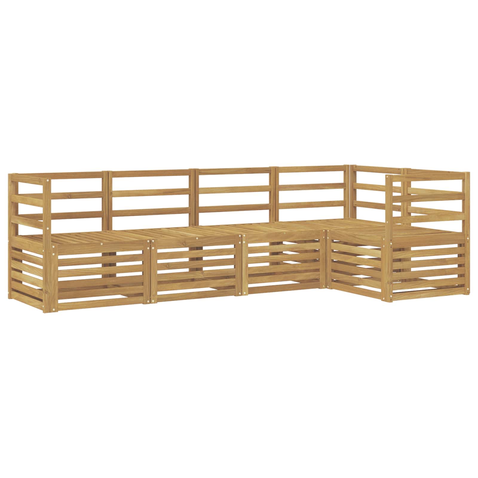 Σειρά Καναπέ Εξωτερικού 5 pcs Λευκό 245 x 126,5 x 73 εκ - Pakobazaar