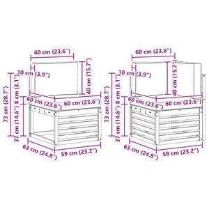 Σαλονάκι Γωνιακού Καναπέ με μαξιλάρι 5 pcs Λευκό και Κρεμ - Pakobazaar