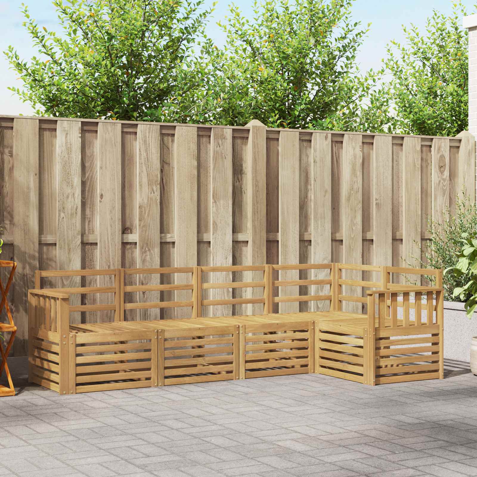 Σειρά Καναπέ Εξωτερικού 5 pcs Λευκό 247 x 128,5 x 73 εκ - Pakobazaar