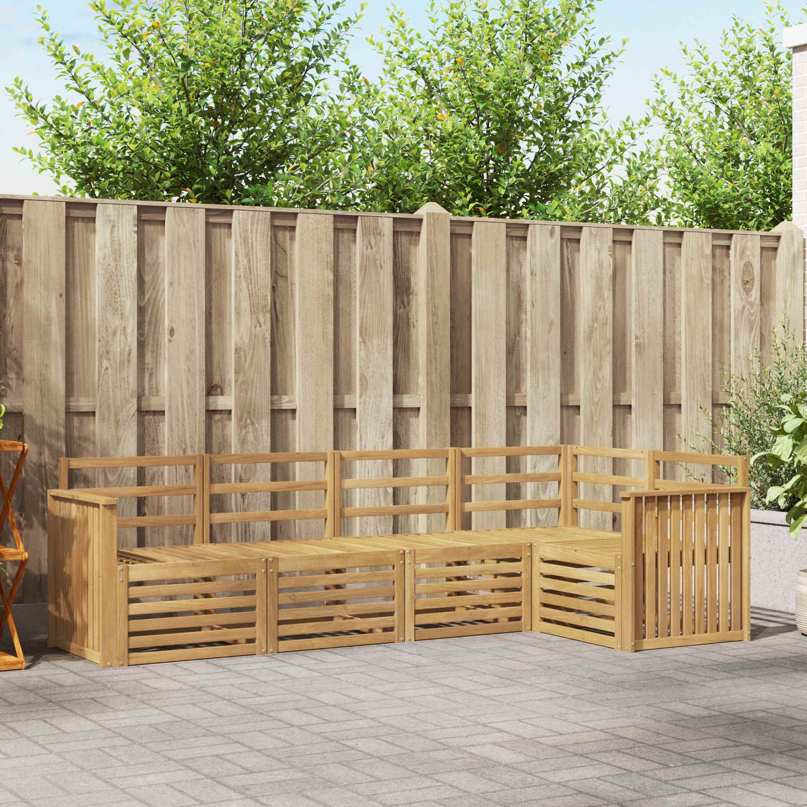 Σειρά Καναπέ Εξωτερικού 5 pcs Λευκό 247 x 128,5 x 73 εκ - Pakobazaar