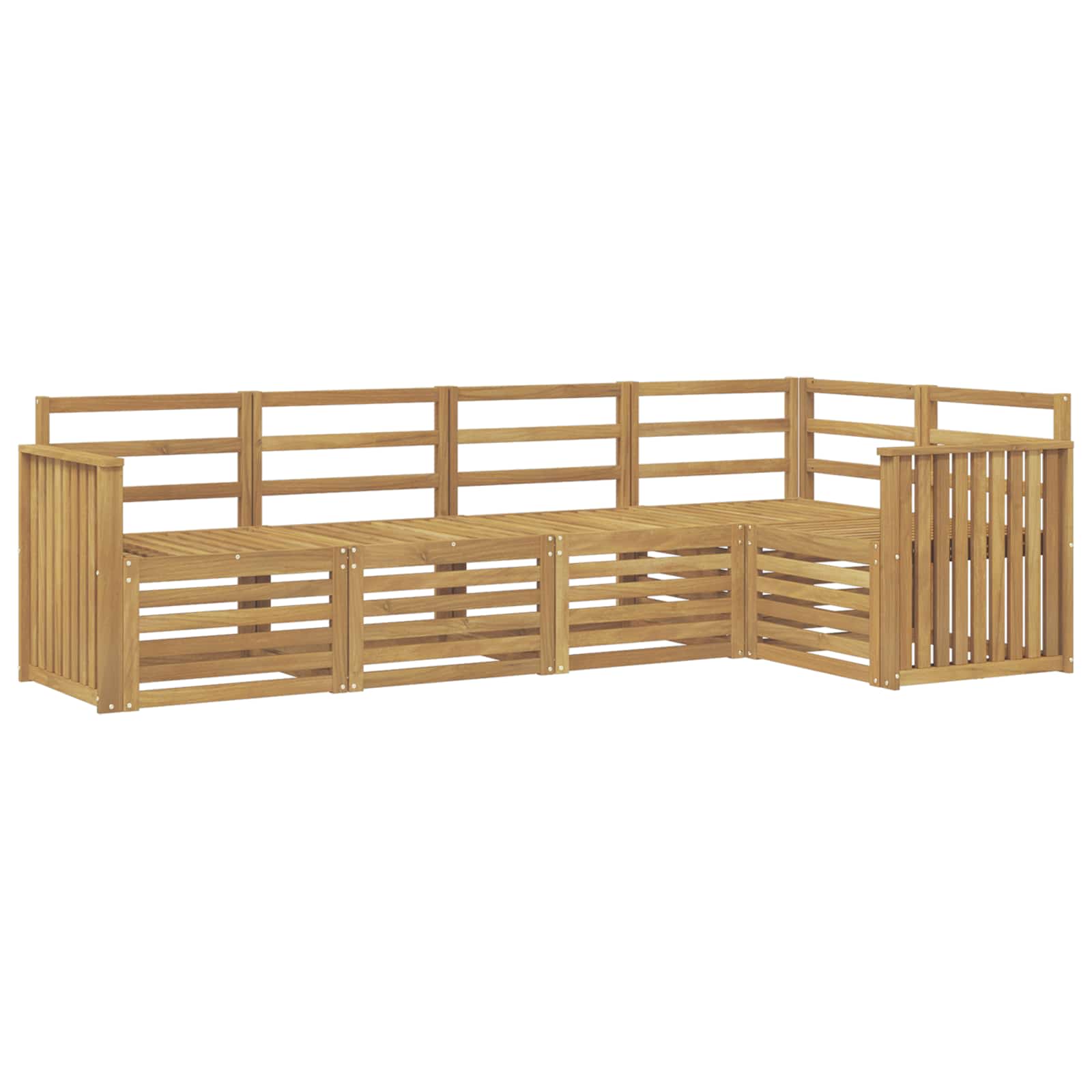 Σειρά Καναπέ Εξωτερικού 5 pcs Λευκό 247 x 128,5 x 73 εκ - Pakobazaar