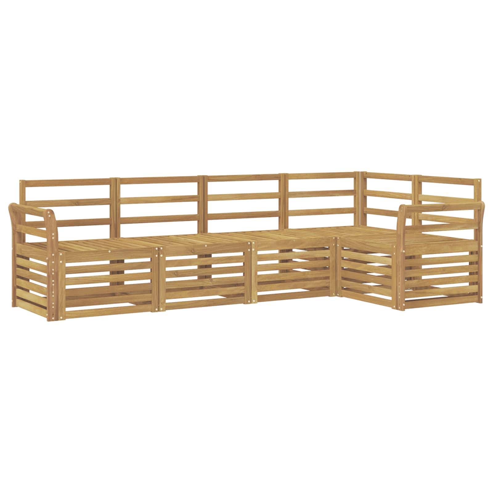 Σειρά Καναπέ Εξωτερικού 5 pcs Λευκό 249 x 130,5 x 73 εκ - Pakobazaar