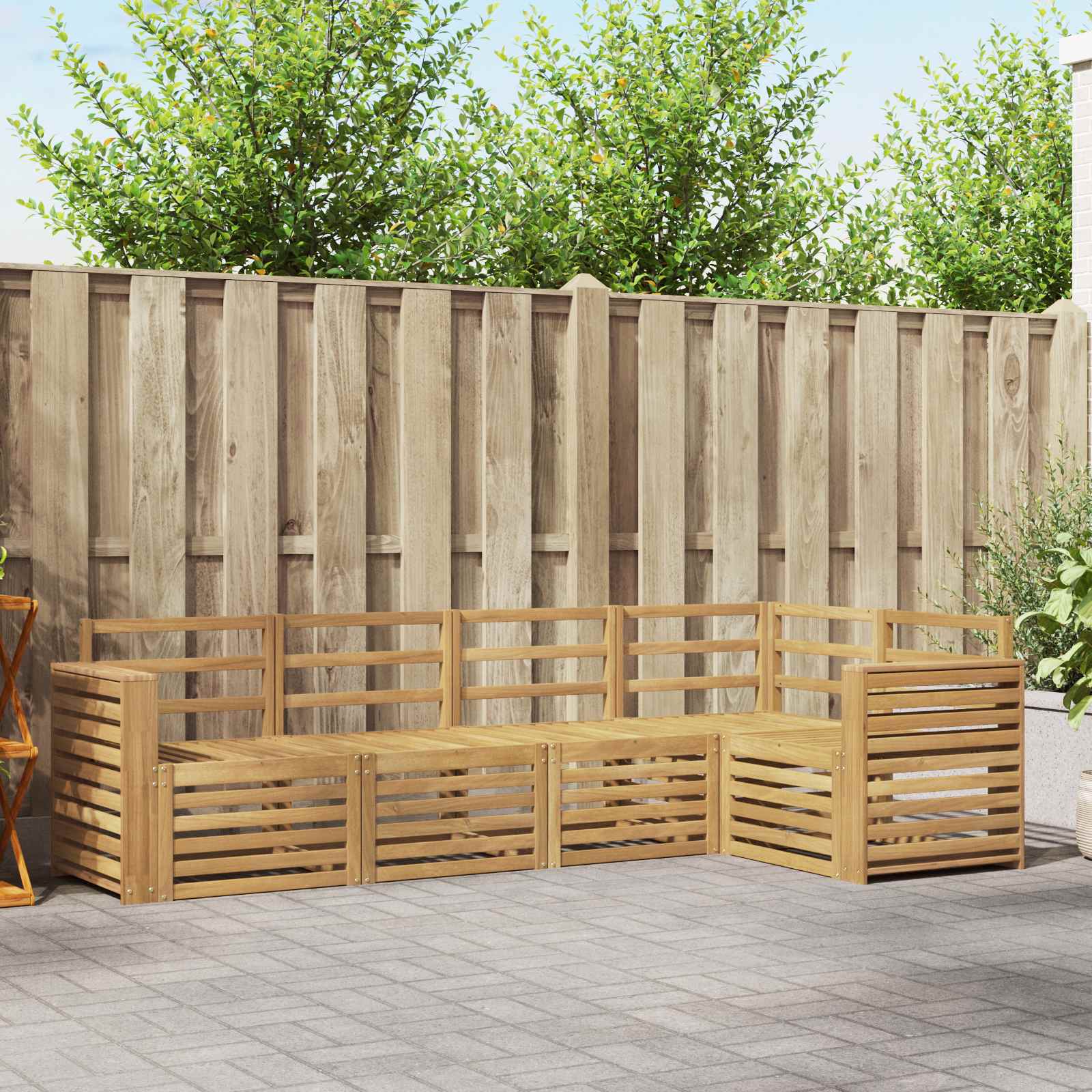 Σειρά Καναπέ Εξωτερικού 5 pcs Λευκό 251 x 132,5 x 73 εκ - Pakobazaar