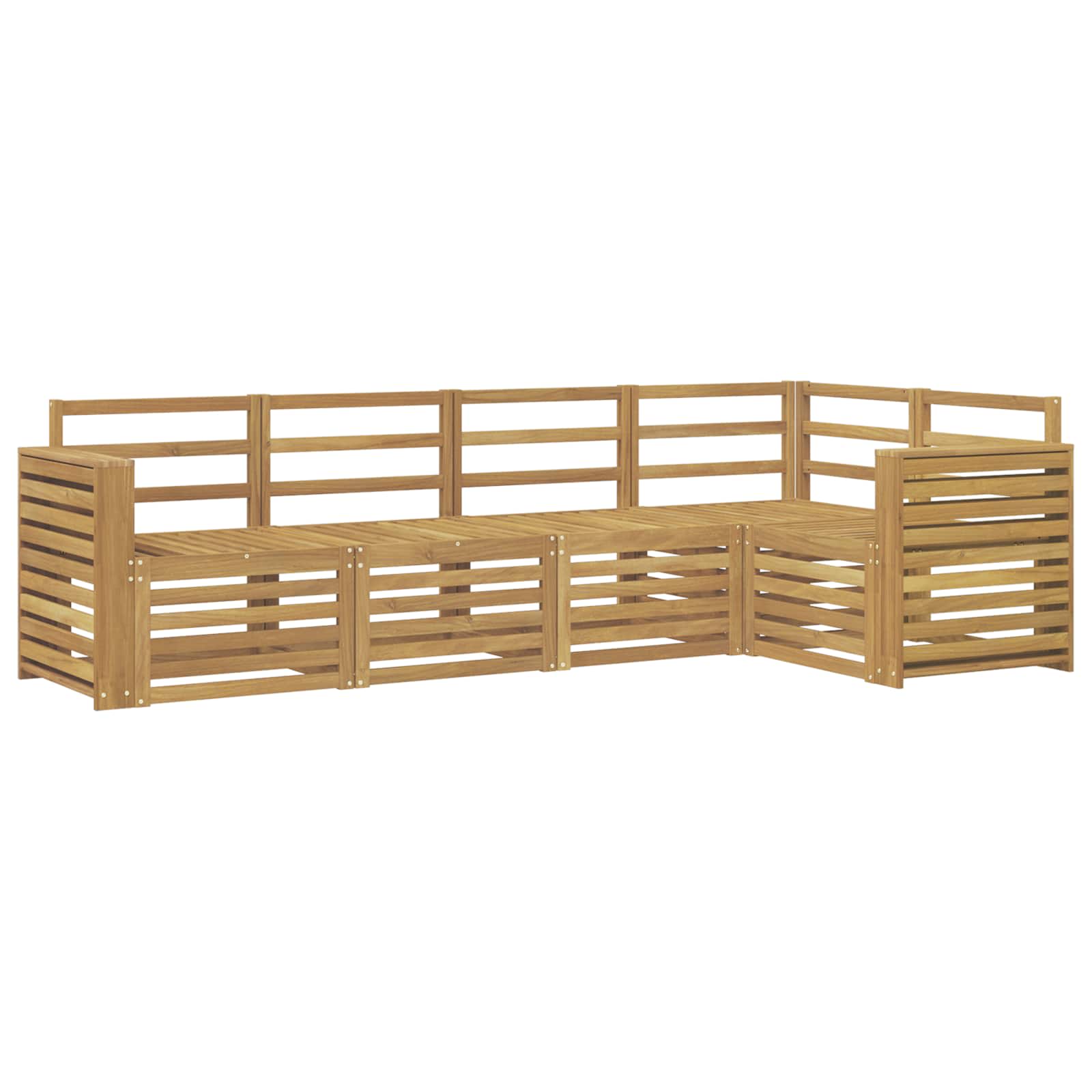 Σειρά Καναπέ Εξωτερικού 5 pcs Λευκό 251 x 132,5 x 73 εκ - Pakobazaar