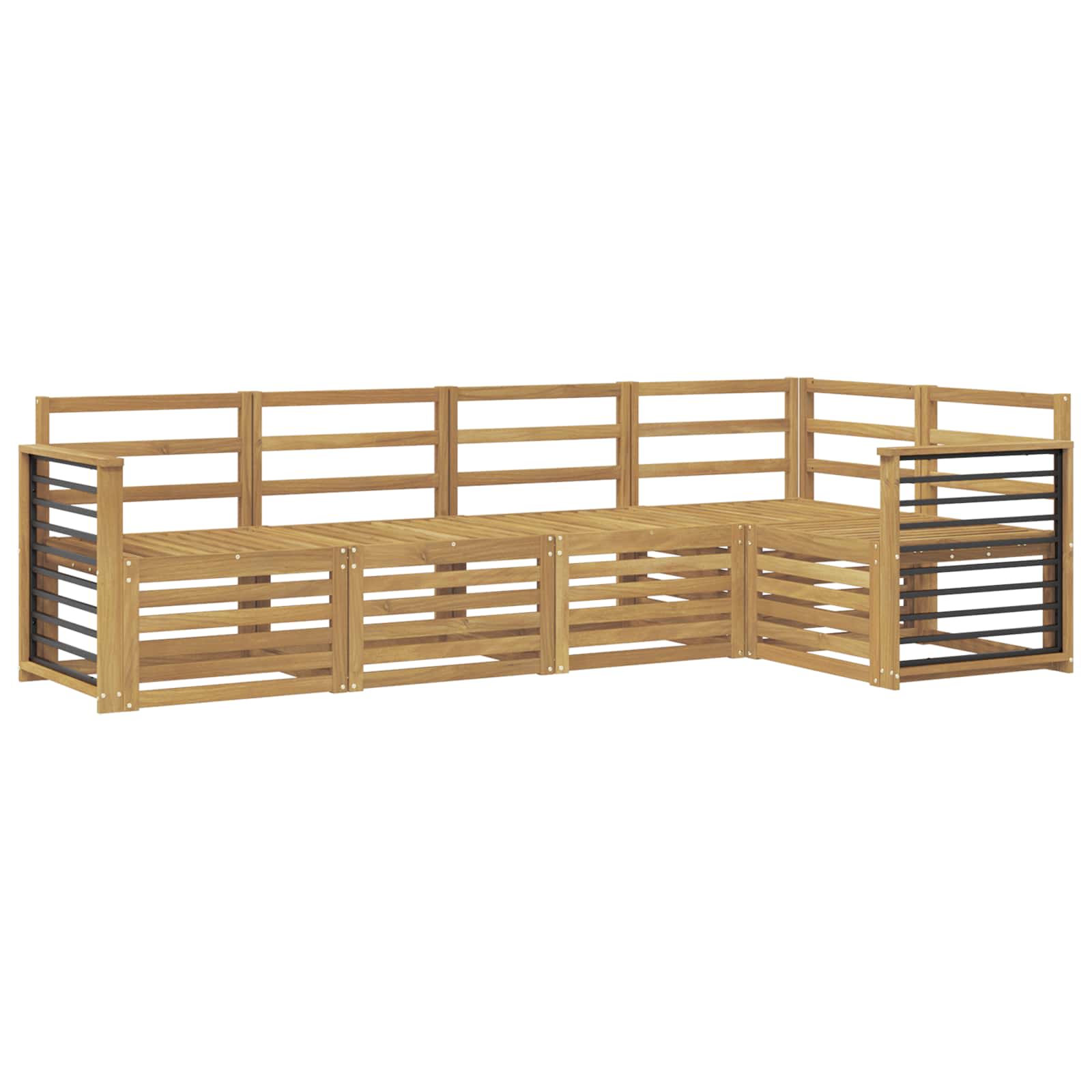 Σειρά Καναπέ Εξωτερικού 5 pcs Λευκό 247 x 128,5 x 73 εκ - Pakobazaar
