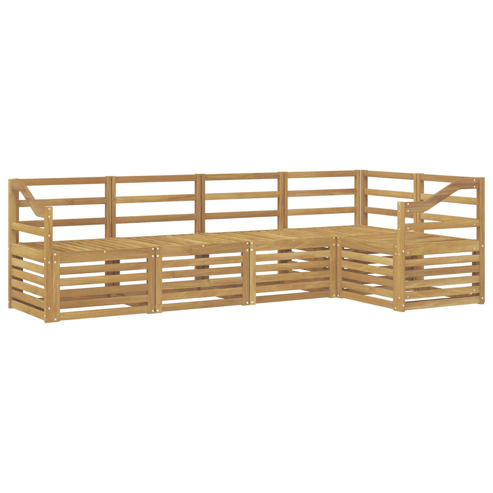 Σειρά Καναπέ Εξωτερικού 5 pcs Λευκό 245 x 126,5 x 73 εκ - Pakobazaar