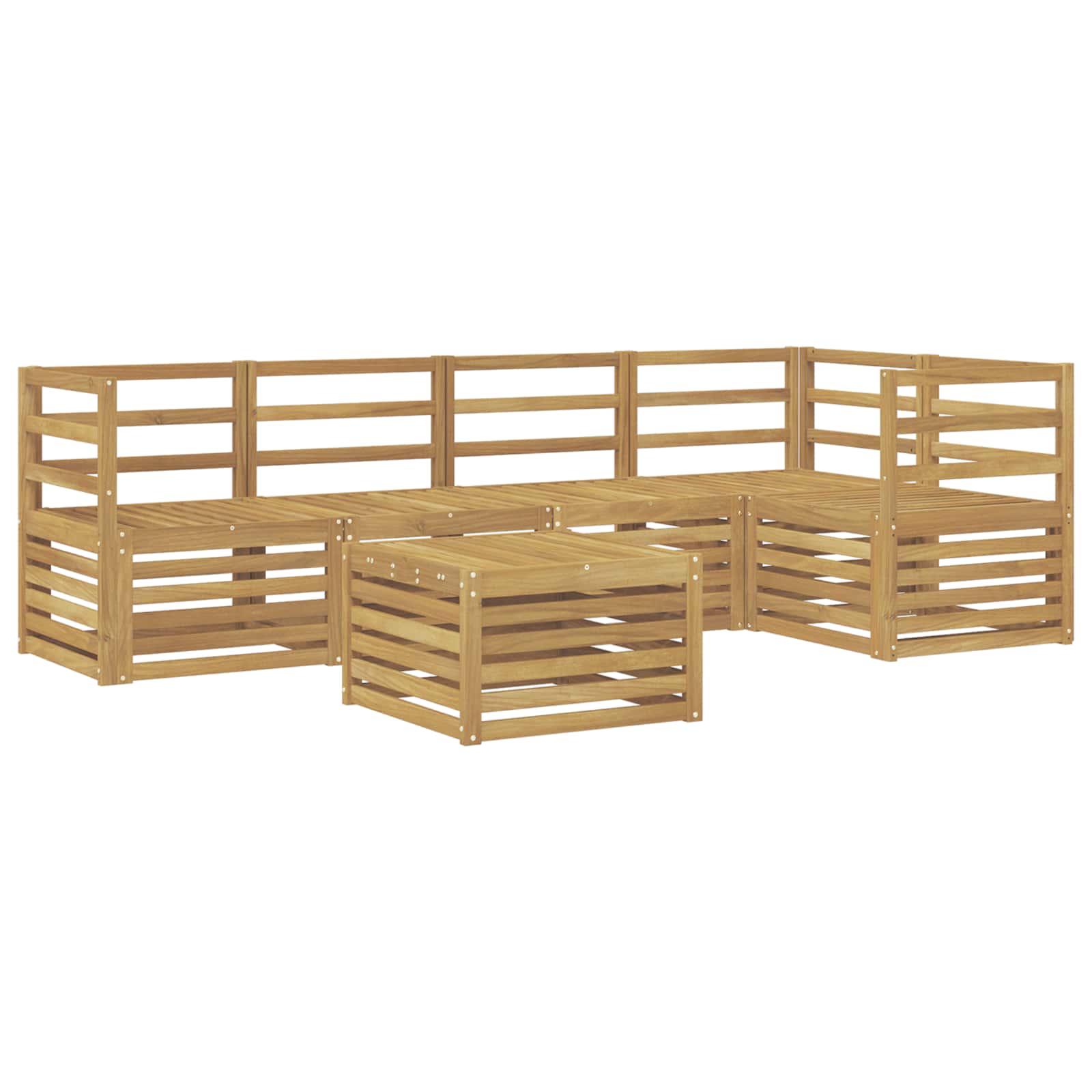 Σειρά Καναπέ Εξωτερικού 6 pcs Λευκό 59 x 59 x 37 εκ - Pakobazaar
