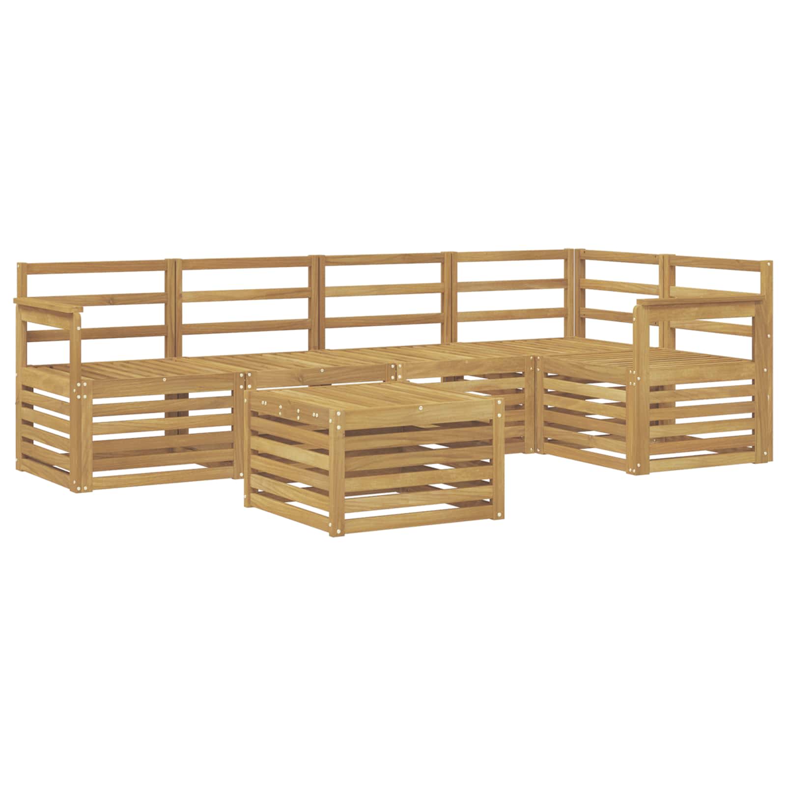 Σειρά Καναπέ Εξωτερικού 6 pcs Λευκό 59 x 59 x 37 εκ - Pakobazaar