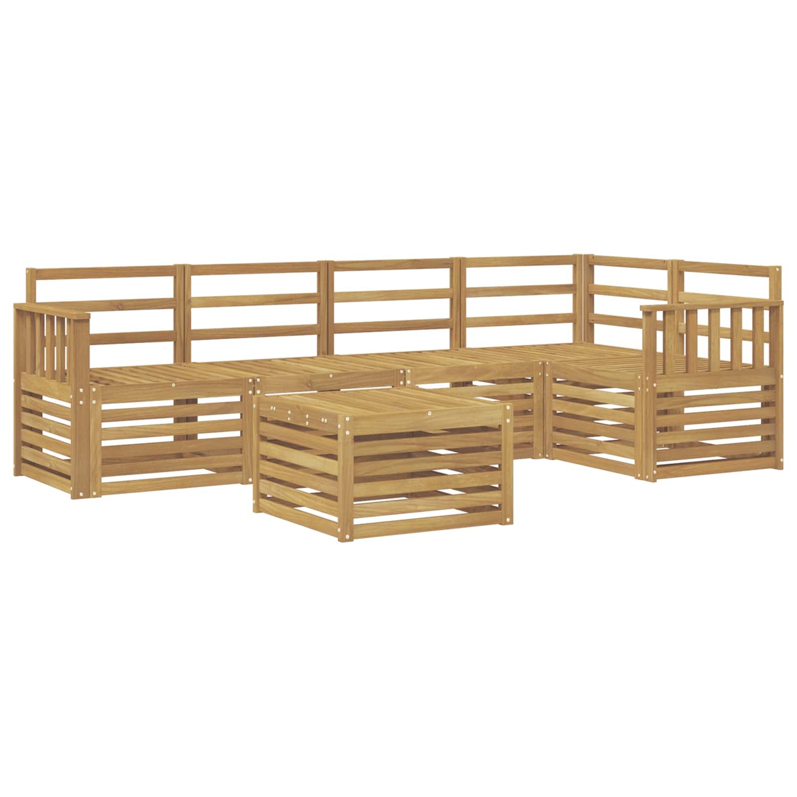 Σειρά Καναπέ Εξωτερικού 6 pcs Λευκό 59 x 59 x 37 εκ - Pakobazaar