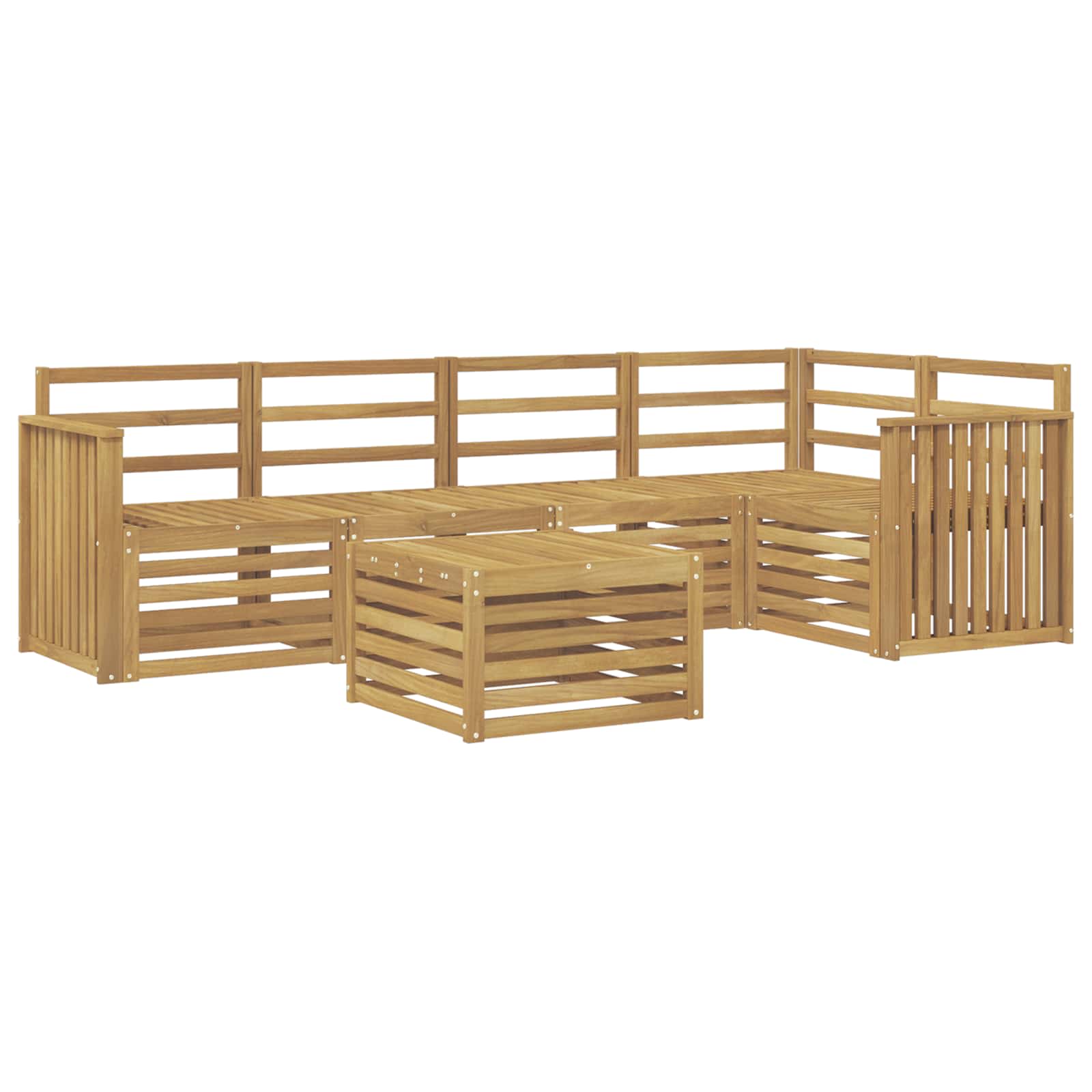Σειρά Καναπέ Εξωτερικού 6 pcs Λευκό 59 x 59 x 37 εκ - Pakobazaar