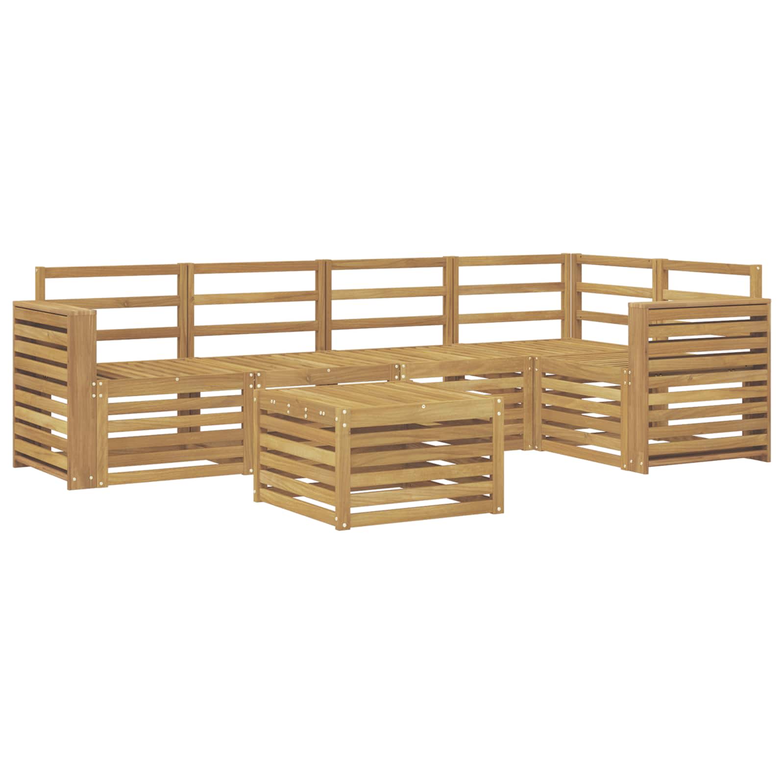 Σειρά Καναπέ Εξωτερικού 6 pcs Λευκό 59 x 59 x 37 εκ - Pakobazaar
