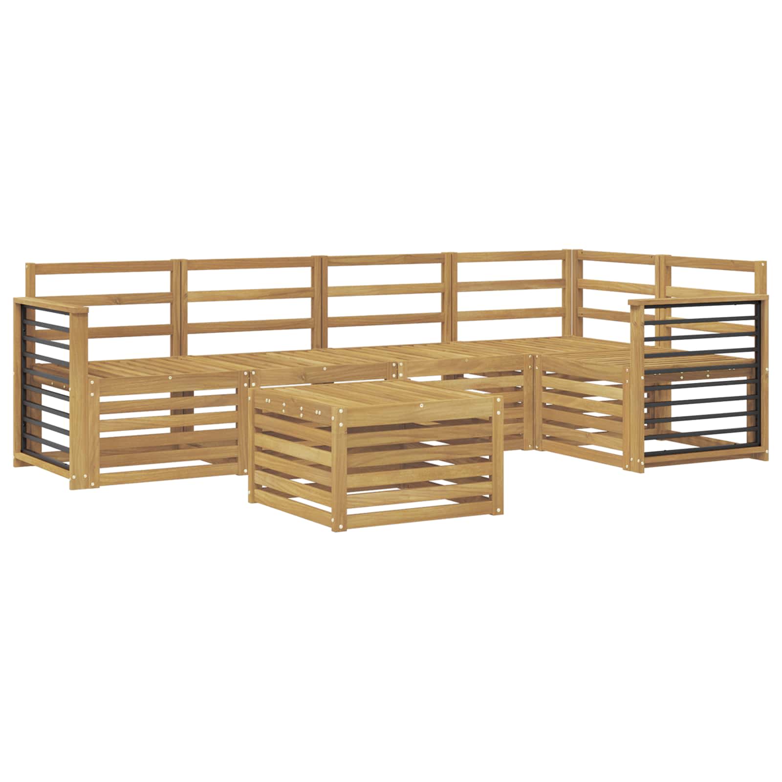 Σειρά Καναπέ Εξωτερικού 6 pcs Λευκό 59 x 59 x 37 εκ - Pakobazaar