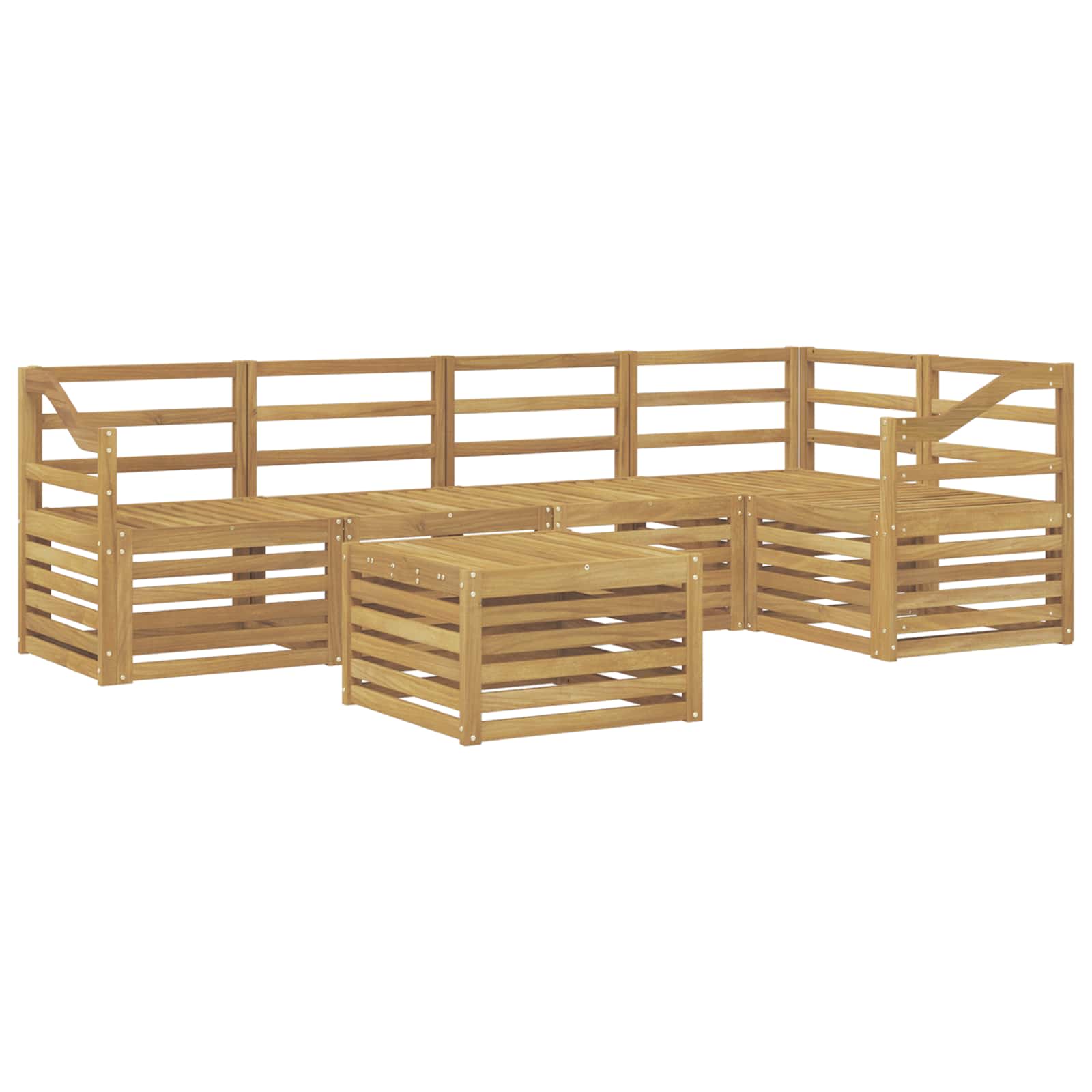 Σειρά Καναπέ Εξωτερικού 6 pcs Λευκό 59 x 59 x 37 εκ - Pakobazaar