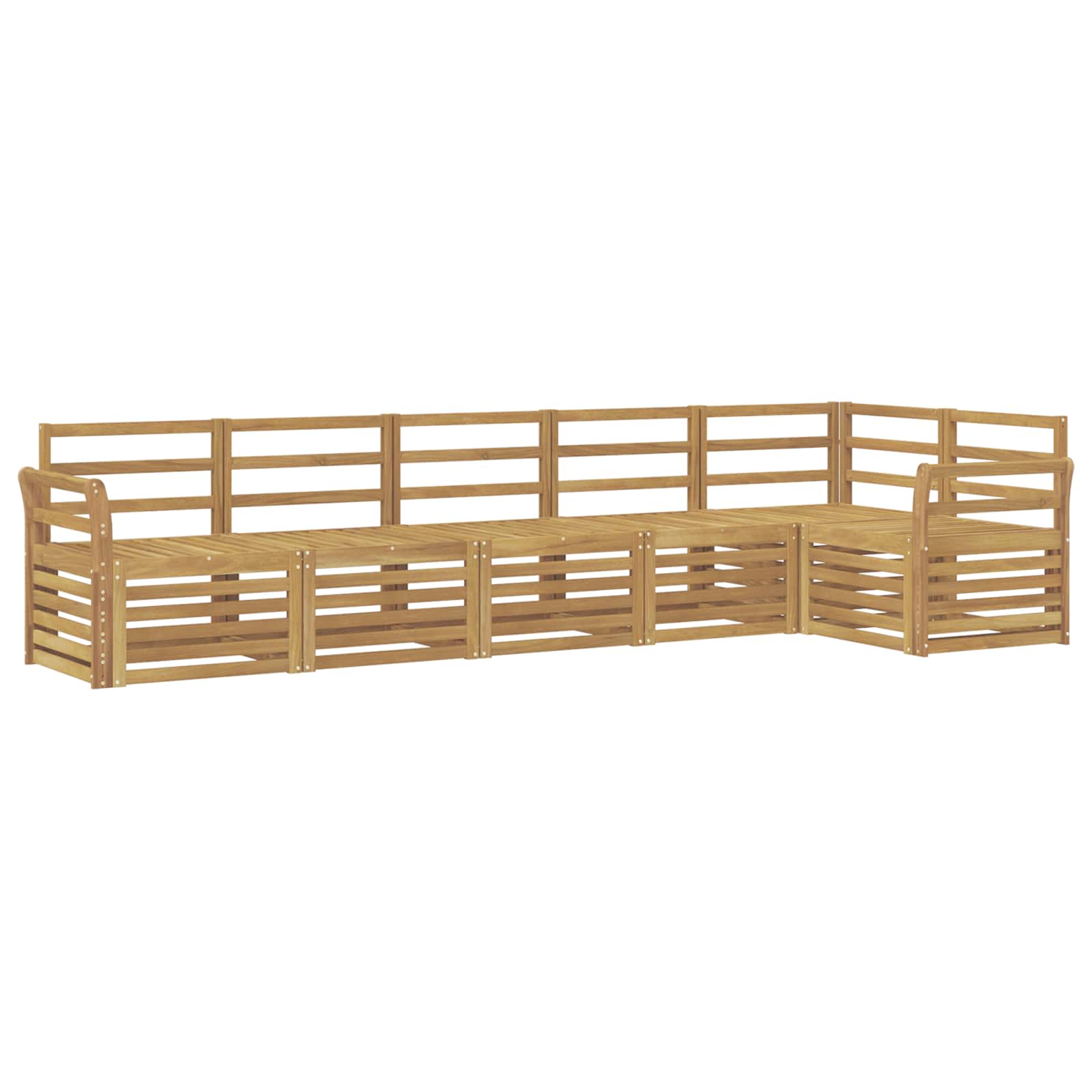 Σειρά Καναπέ Εξωτερικού 6 pcs Λευκό 308 x 130,5 x 73 εκ - Pakobazaar