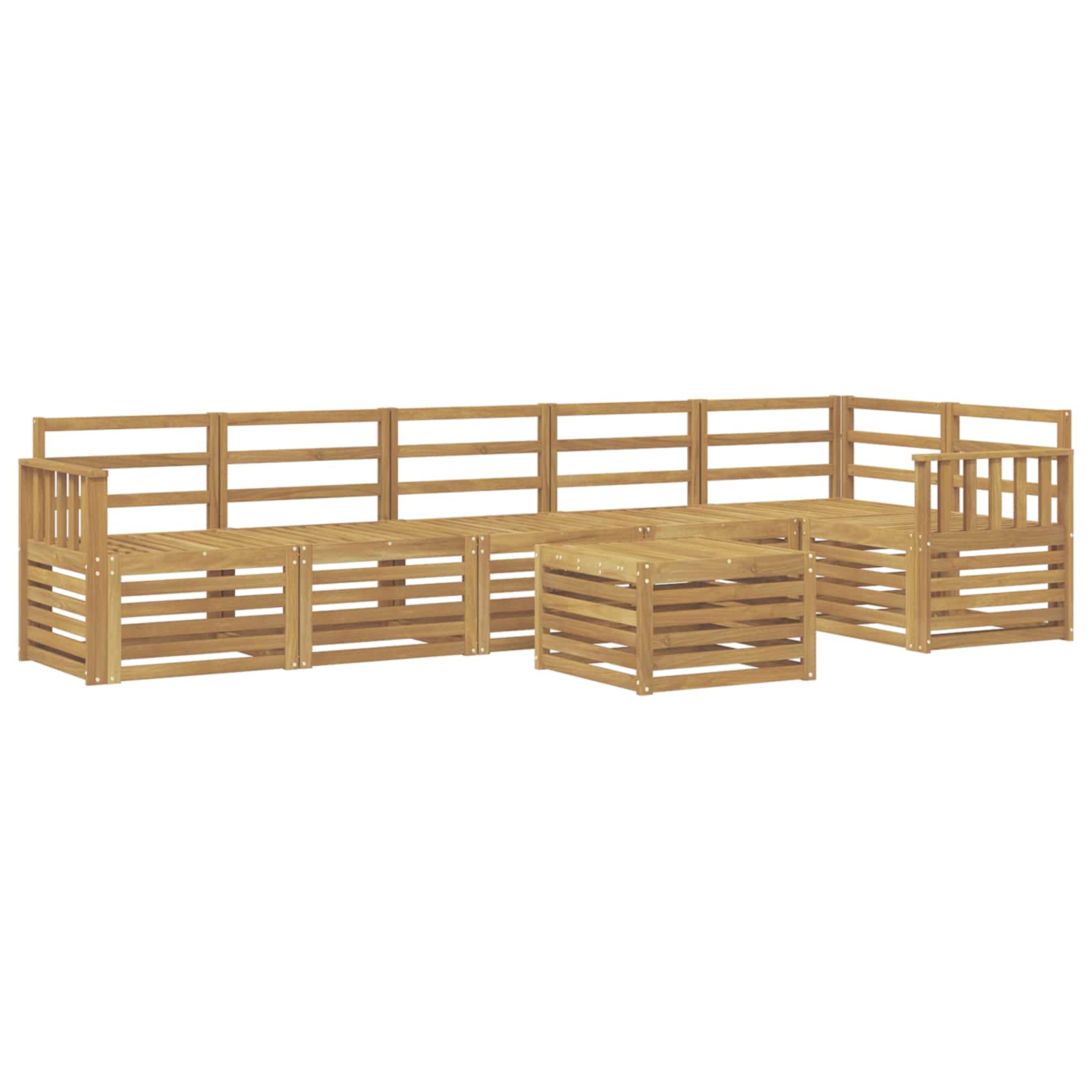 Σειρά Καναπέ Εξωτερικού 7 pcs Λευκό 59 x 59 x 37 εκ - Pakobazaar