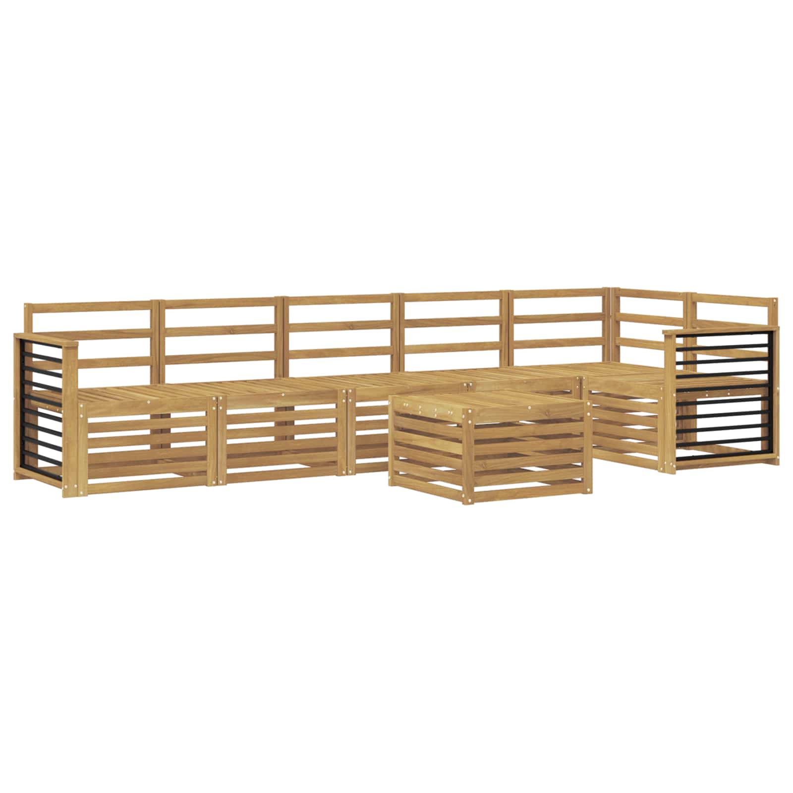 Σειρά Καναπέ Εξωτερικού 7 pcs Λευκό 59 x 59 x 37 εκ - Pakobazaar