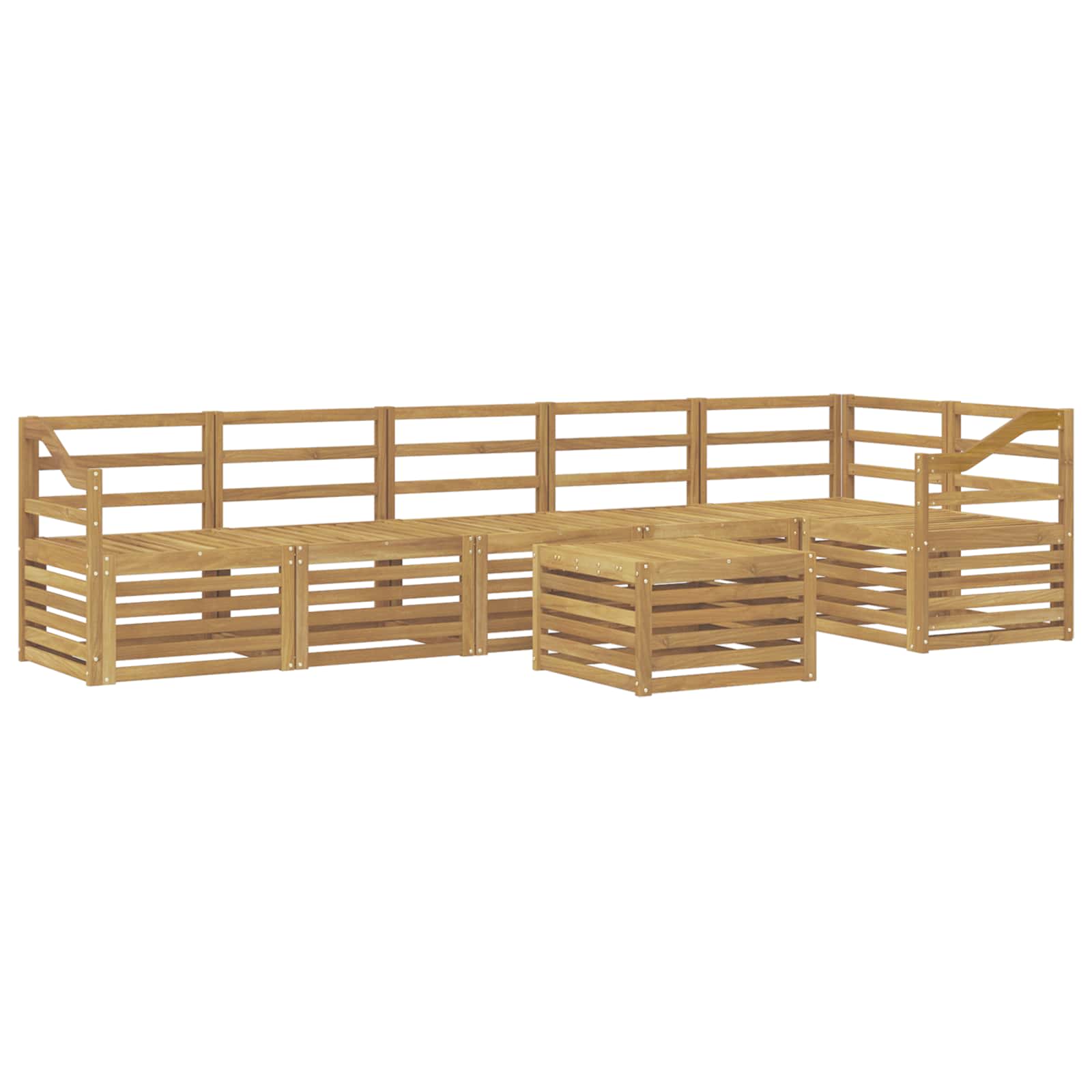 Σειρά Καναπέ Εξωτερικού 7 pcs Λευκό 59 x 59 x 37 εκ - Pakobazaar