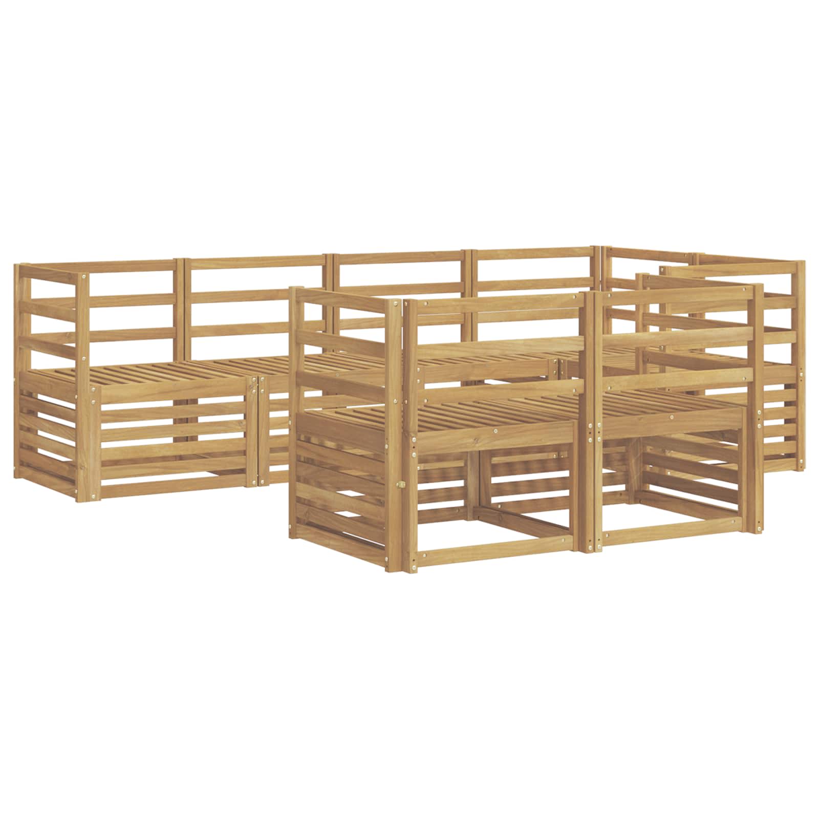 Σειρά Καναπέ Εξωτερικού 7 pcs Λευκό 245 x 126,5 x 73 εκ - Pakobazaar