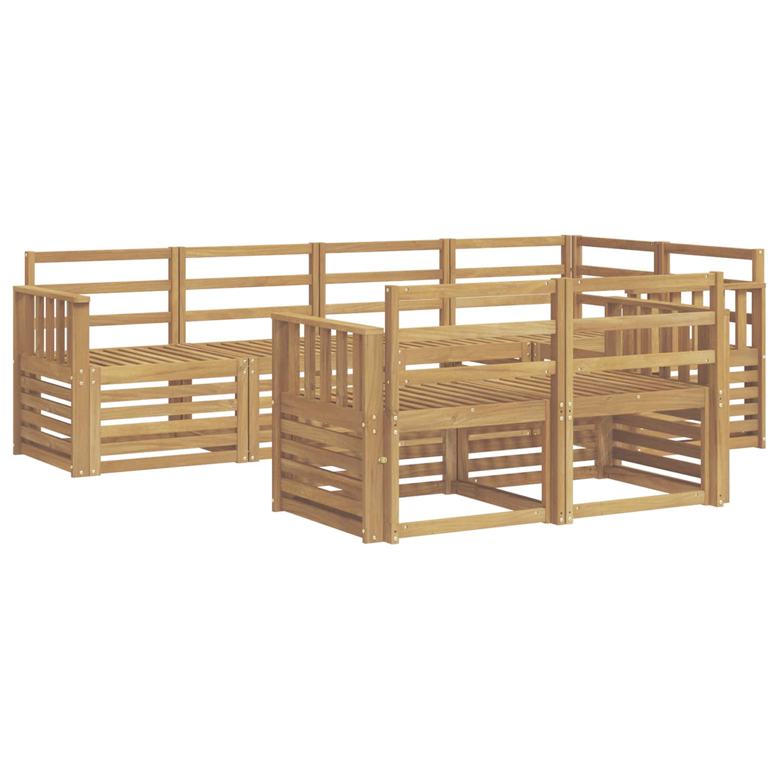 Σειρά Καναπέ Εξωτερικού 7 pcs Λευκό 247 x 128,5 x 73 εκ - Pakobazaar
