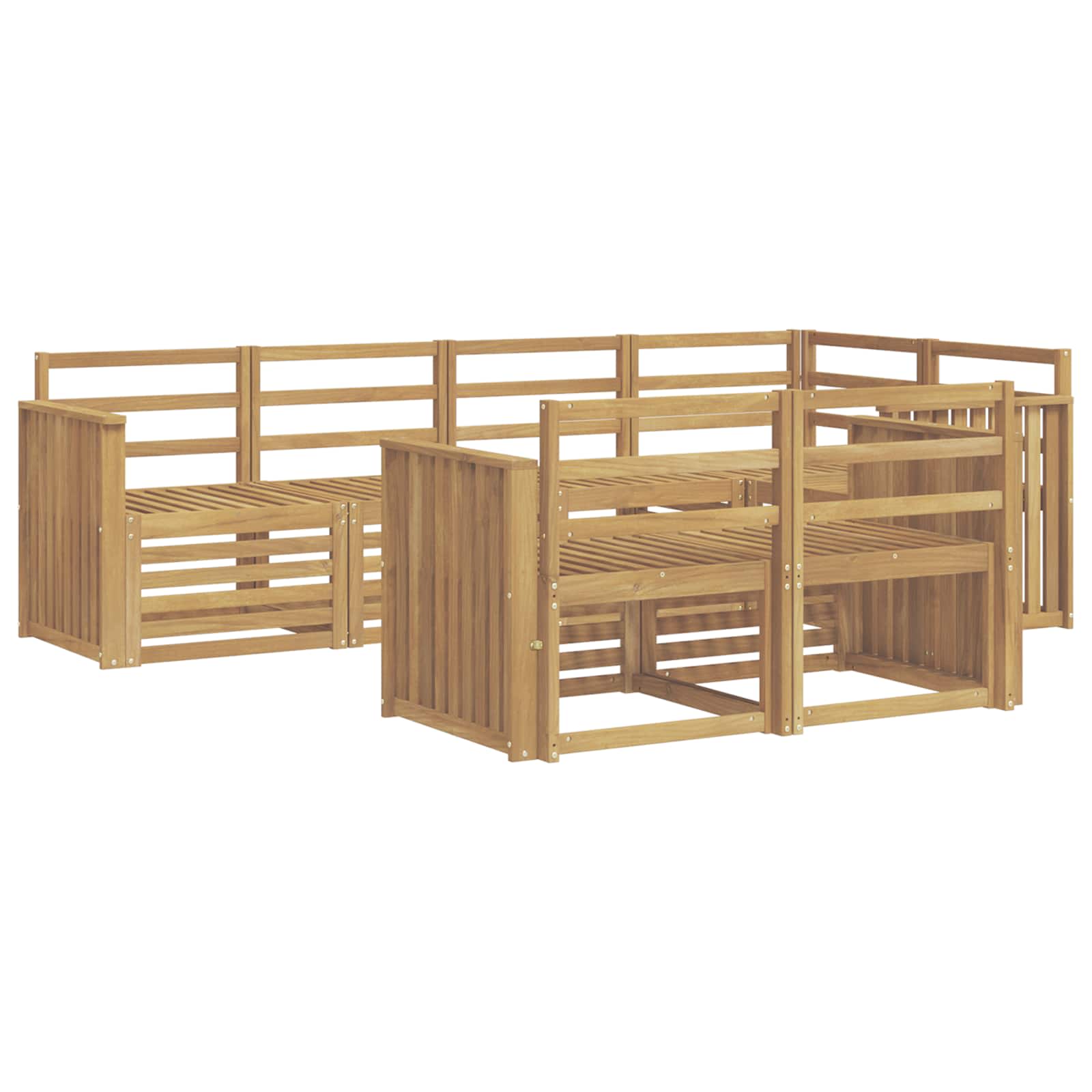 Σειρά Καναπέ Εξωτερικού 7 pcs Λευκό 247 x 128,5 x 73 εκ - Pakobazaar