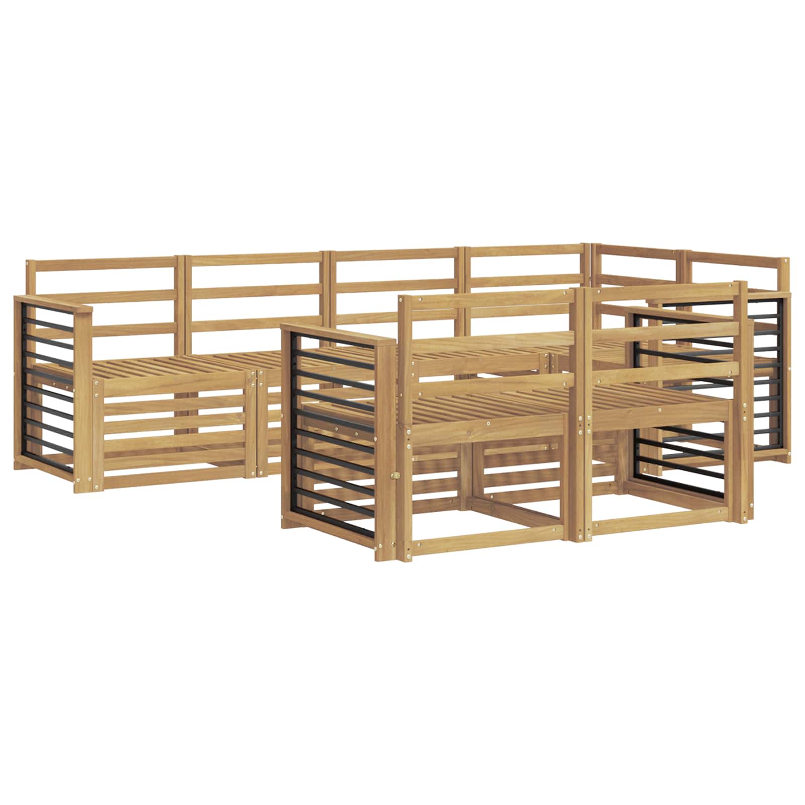 Σειρά Καναπέ Εξωτερικού 7 pcs Λευκό 247 x 128,5 x 73 εκ - Pakobazaar