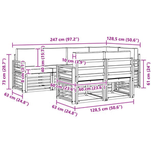 Σειρά Καναπέ Εξωτερικού 7 pcs Λευκό και Μπεζ - Pakobazaar