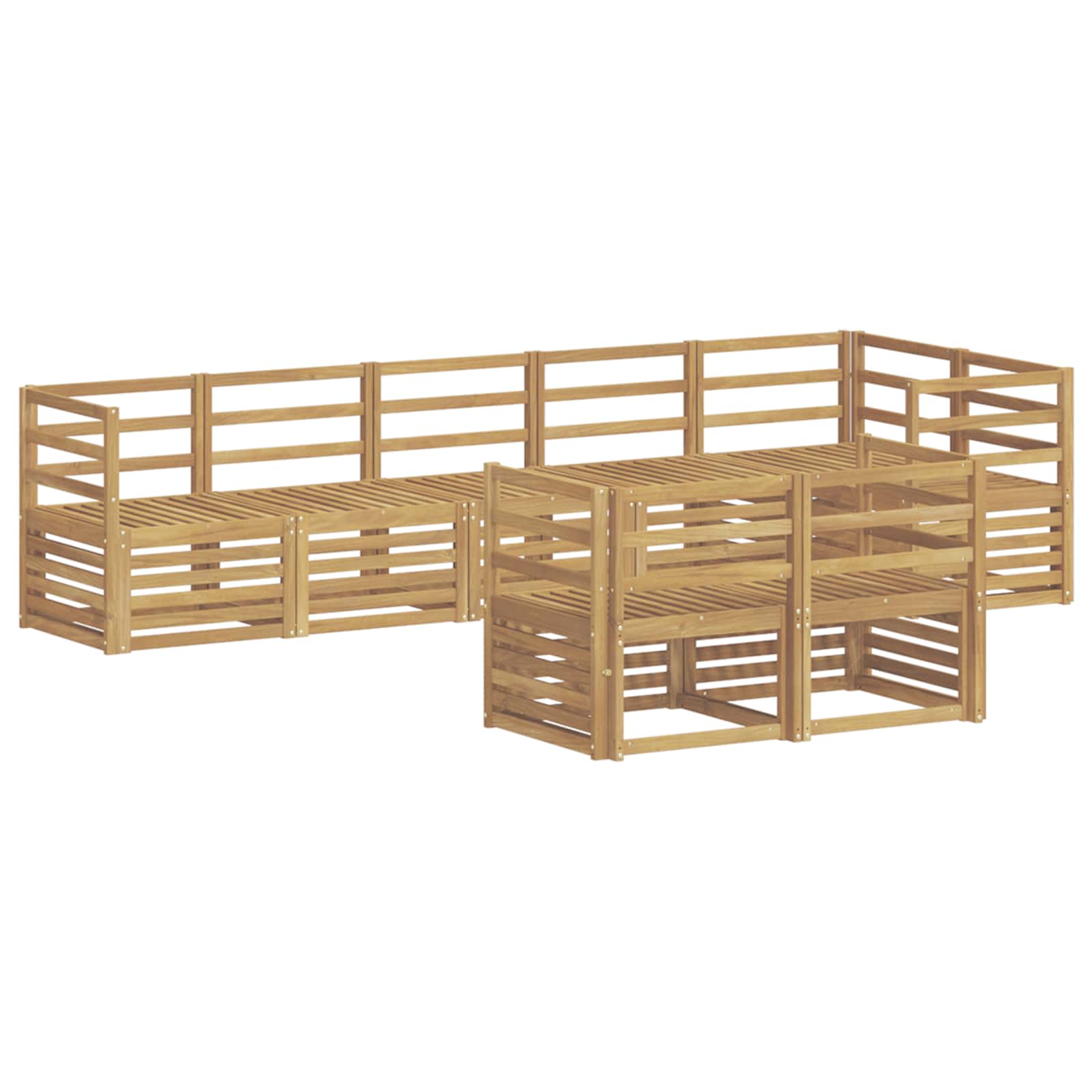 Σειρά Καναπέ Εξωτερικού 8 pcs Λευκό 304 x 126,5 x 73 εκ - Pakobazaar