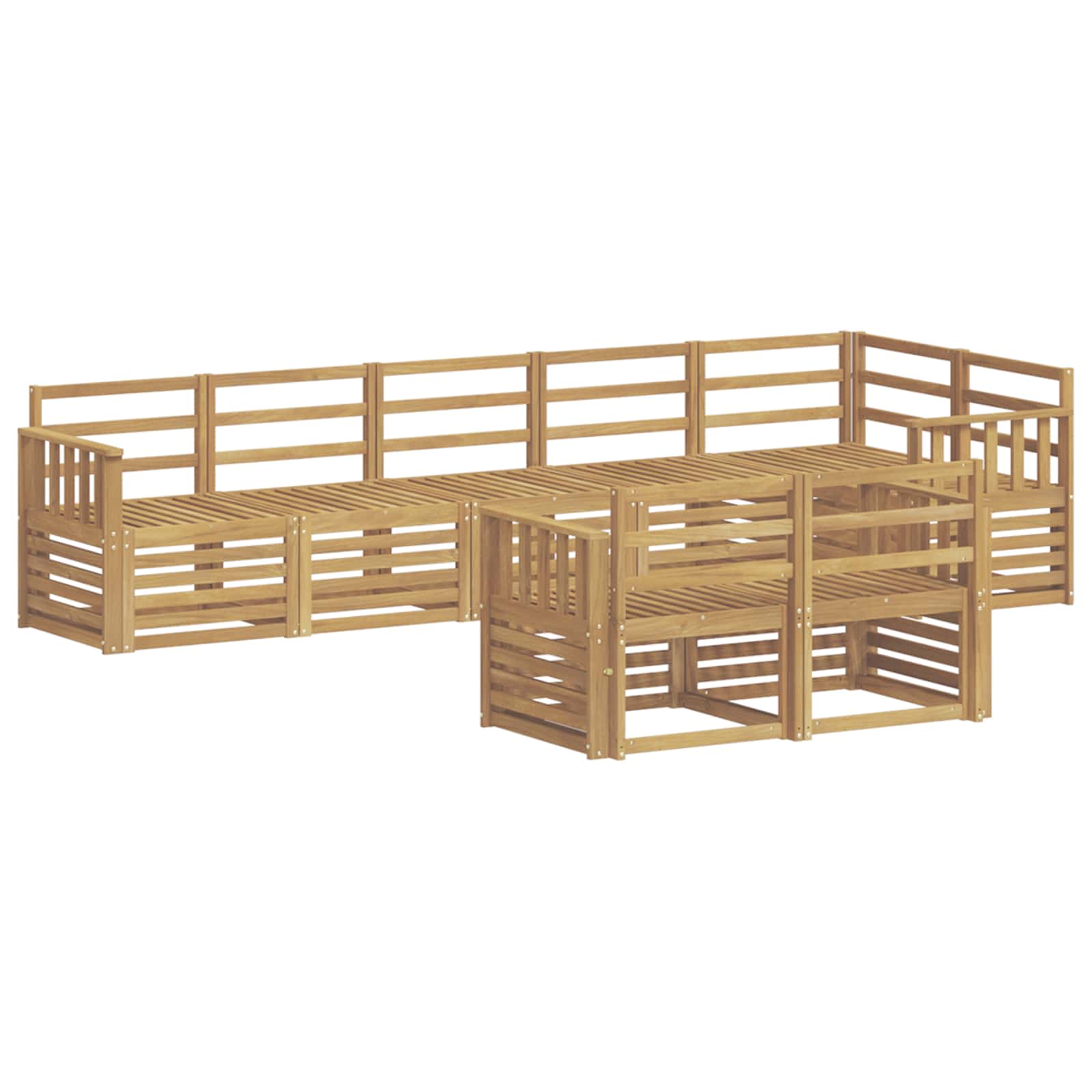 Σειρά Καναπέ Εξωτερικού 8 pcs Λευκό 306 x 128,5 x 73 εκ - Pakobazaar