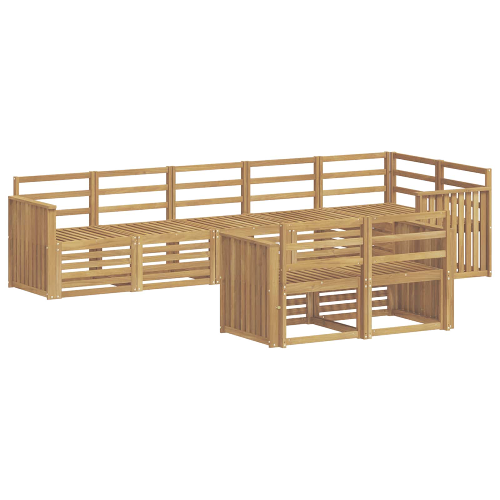 Σειρά Καναπέ Εξωτερικού 8 pcs Λευκό 306 x 128,5 x 73 εκ - Pakobazaar