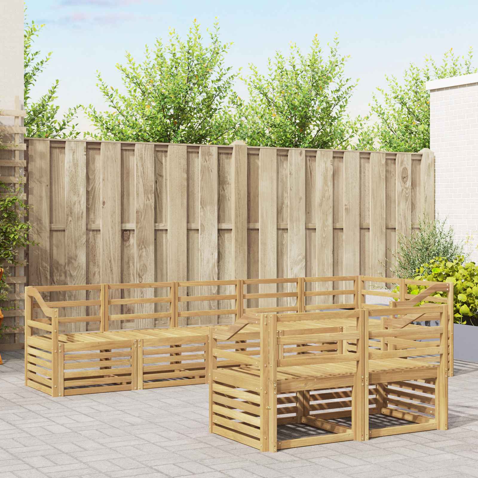 Σειρά Καναπέ Εξωτερικού 8 pcs Λευκό 304 x 126,5 x 73 εκ - Pakobazaar