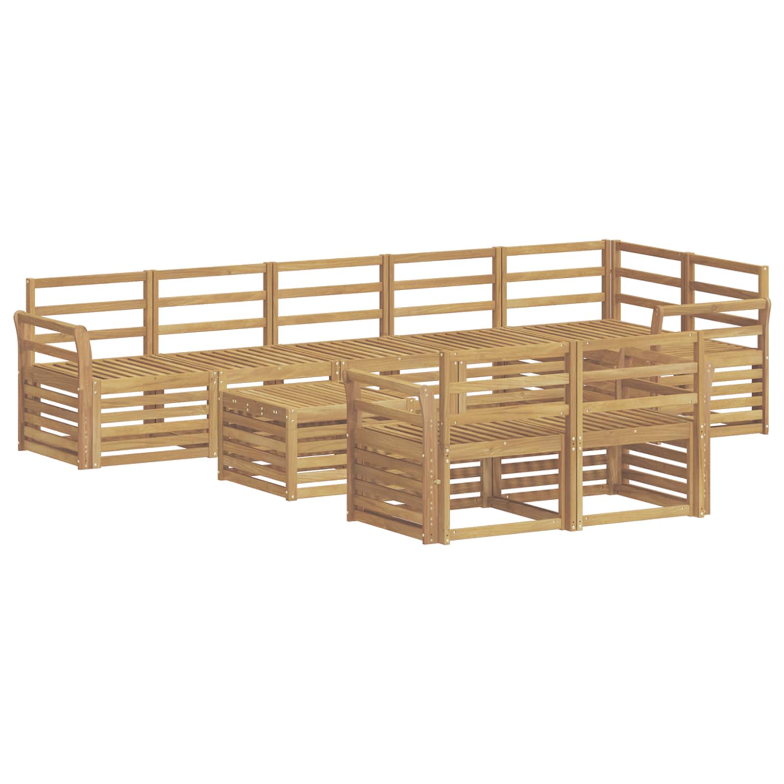 Σειρά Καναπέ Εξωτερικού 9 pcs Λευκό 59 x 59 x 37 εκ - Pakobazaar