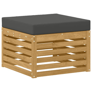 Σειρά Καναπέ Εξωτερικού 6 pcs Άσπρο και Ανθρακί Πολυεστέρας - Pakobazaar