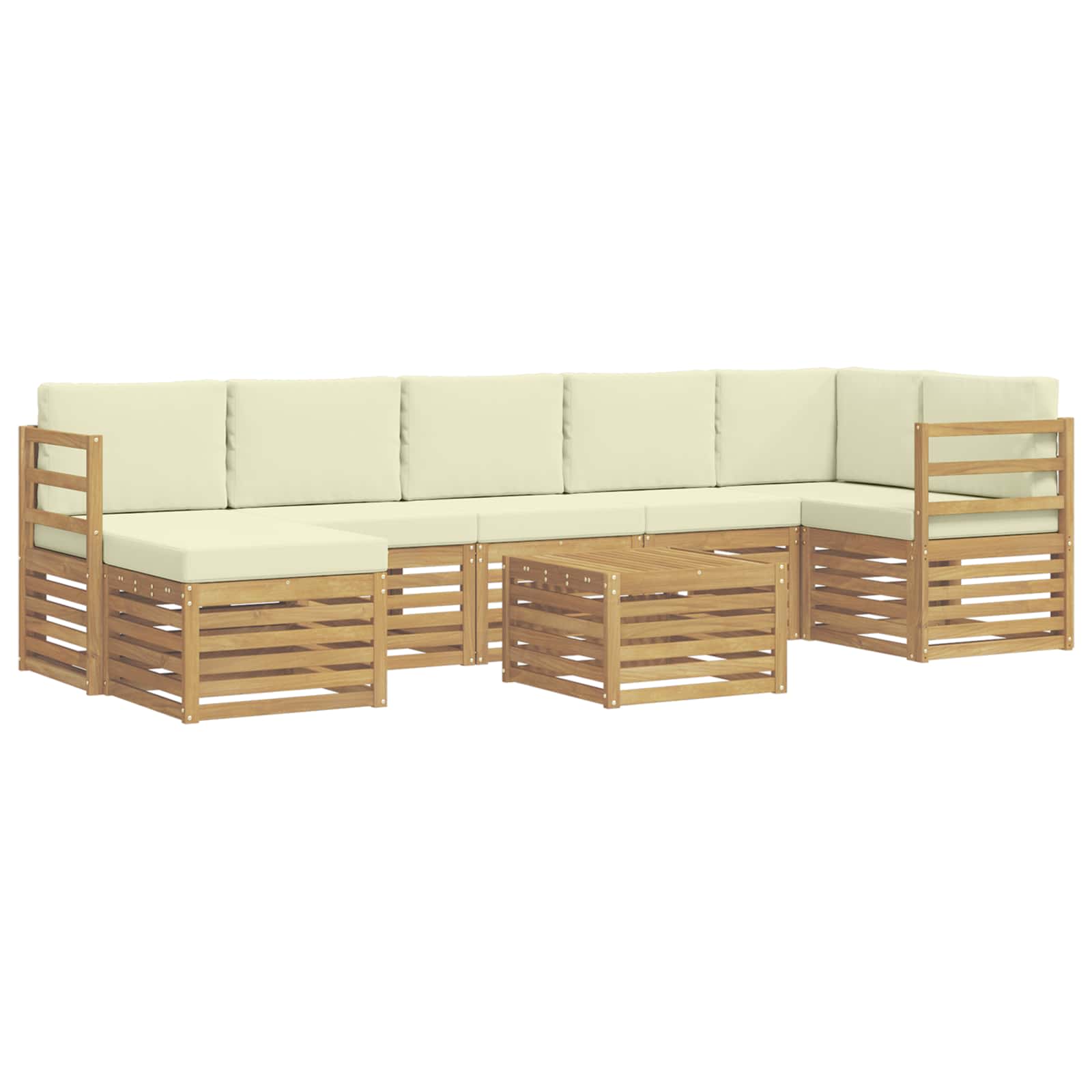 Σειρά Καναπέ Εξωτερικού 8 pcs Λευκό και Κρεμ 59 x 59 x 37 εκ - Pakobazaar