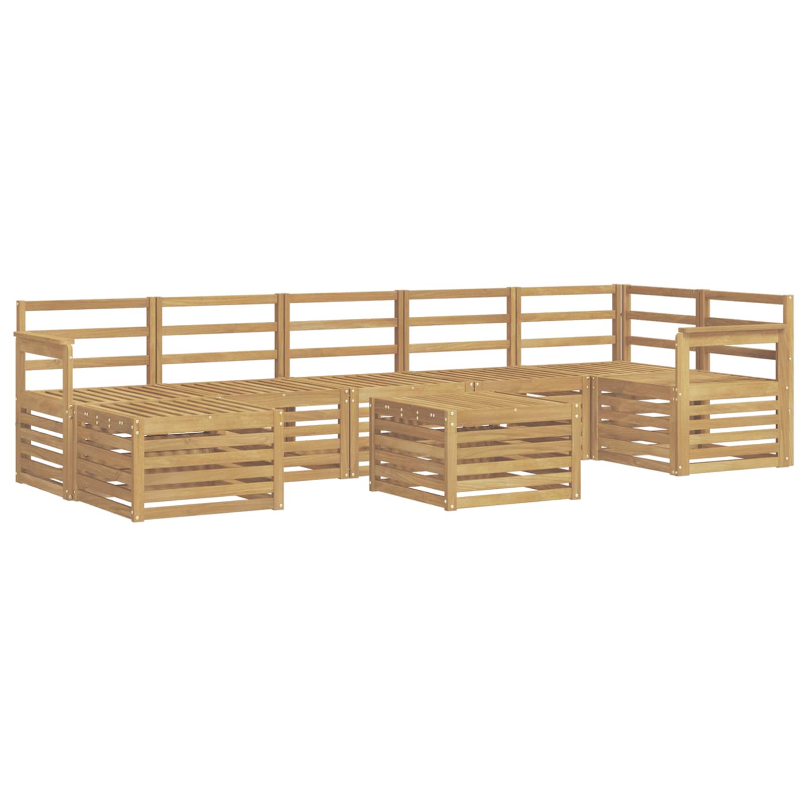 Σειρά Καναπέ Εξωτερικού 8 pcs Λευκό 59 x 59 x 37 εκ - Pakobazaar